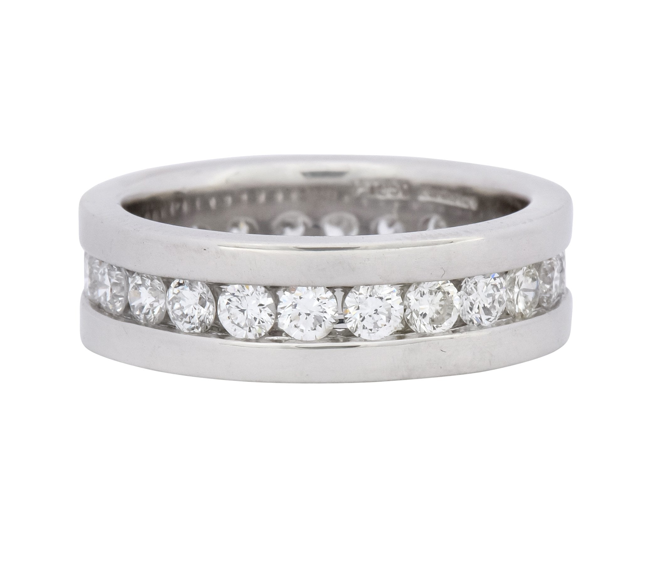 Simayof Modern 1.70 CTW Diamond Platinum Channel Eternity Band - Wilson's Estate Jewelry