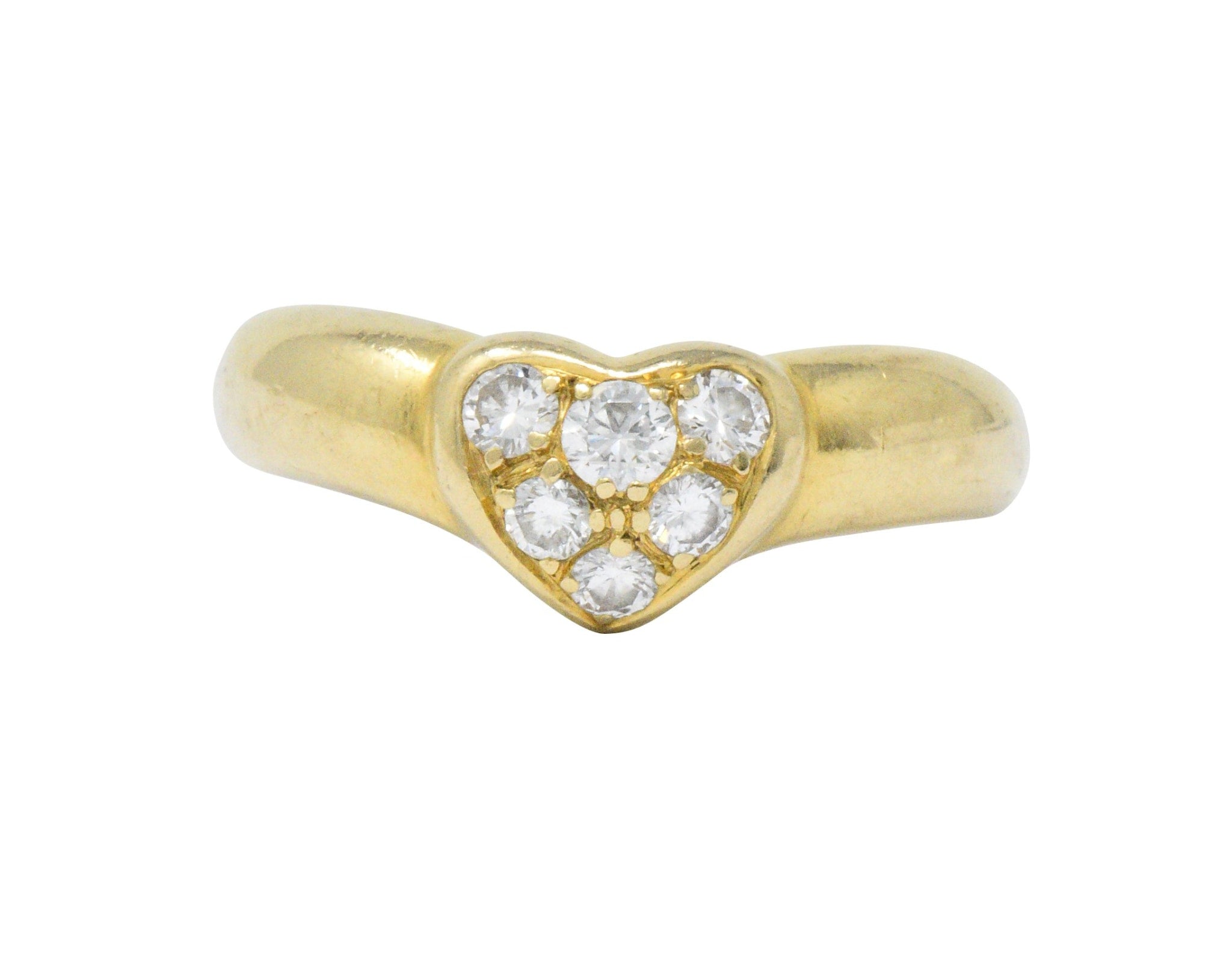 Tiffany & Co. 0.25 CTW Diamond And 18 Karat Gold Heart Ring Wilson's Estate Jewelry
