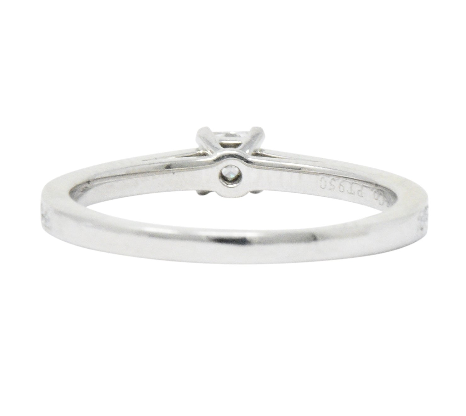 Tiffany & Co. 0.32 CTW Princess Cut Diamond Platinum Engagement Ring Wilson's Estate Jewelry