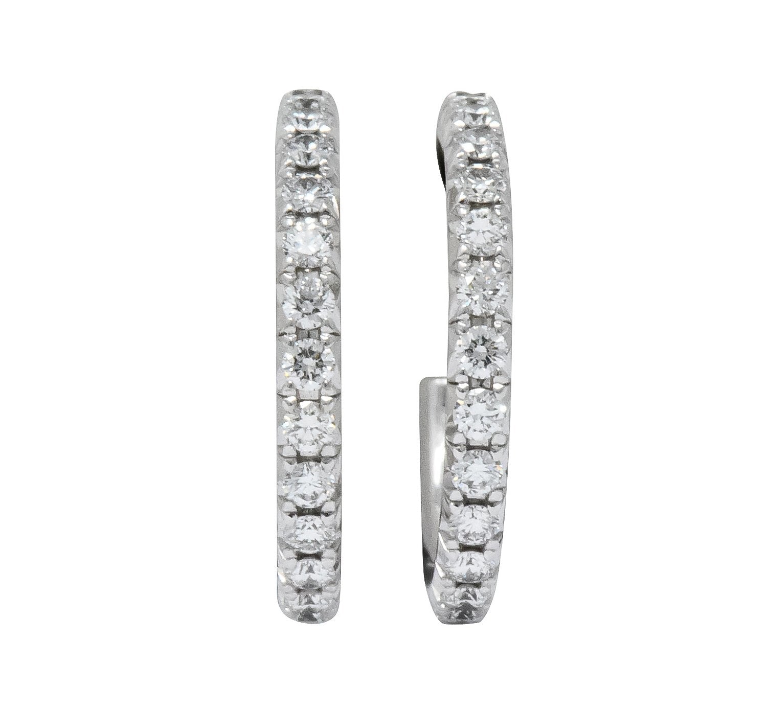 Tiffany & Co. 0.50 CTW Diamond 18 White Gold Hoop Earrings - Wilson's Estate Jewelry