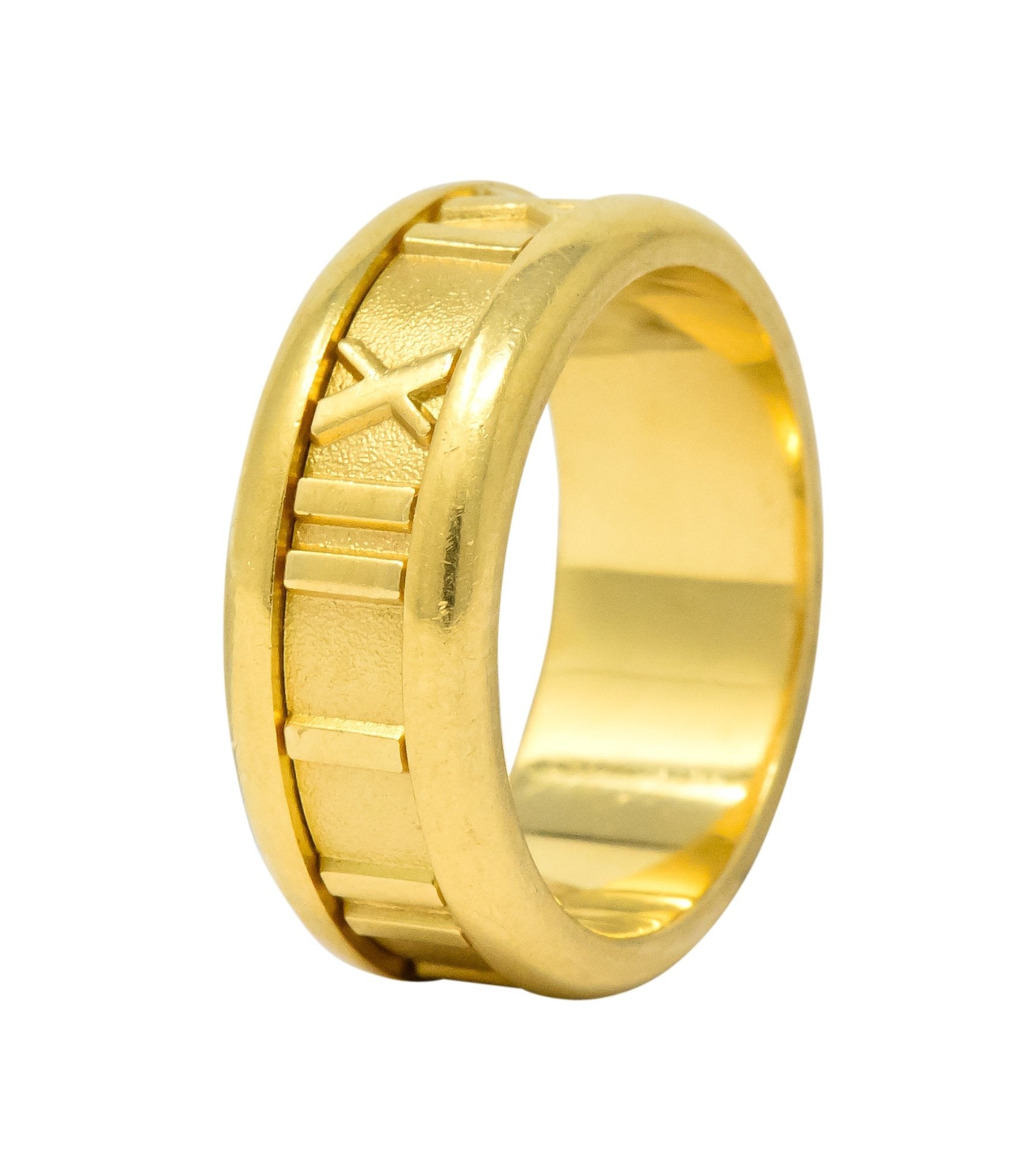 Tiffany & Co. 1995 18 Karat Gold Atlas Wide Band Ring Unisex - Wilson's Estate Jewelry