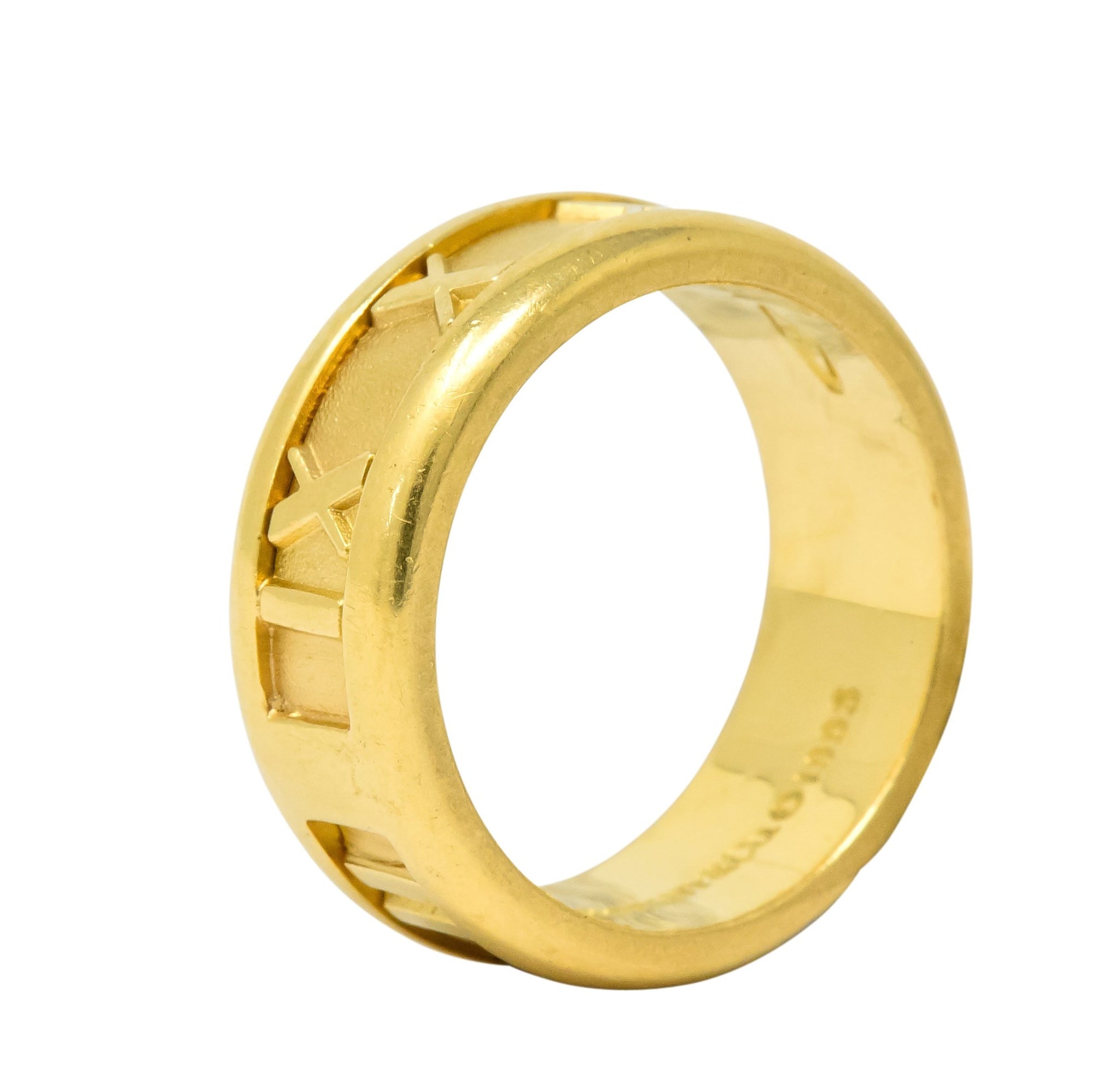 Tiffany & Co. 1995 18 Karat Gold Atlas Wide Band Ring Unisex - Wilson's Estate Jewelry