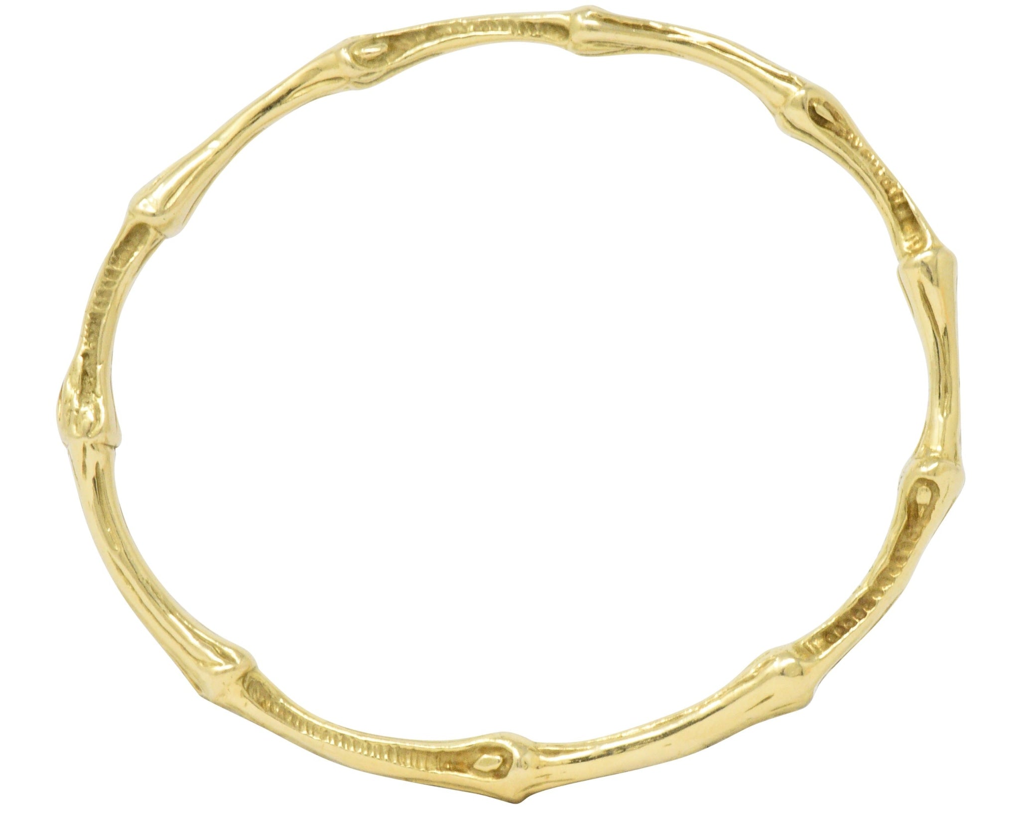 Tiffany & Co. 1996 18 Karat Yellow Gold Bamboo Bangle Bracelet - Wilson's Estate Jewelry