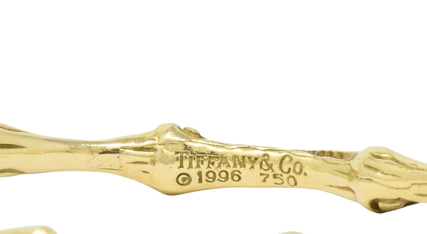 Tiffany & Co. 1996 18 Karat Yellow Gold Bamboo Bangle Bracelet - Wilson's Estate Jewelry