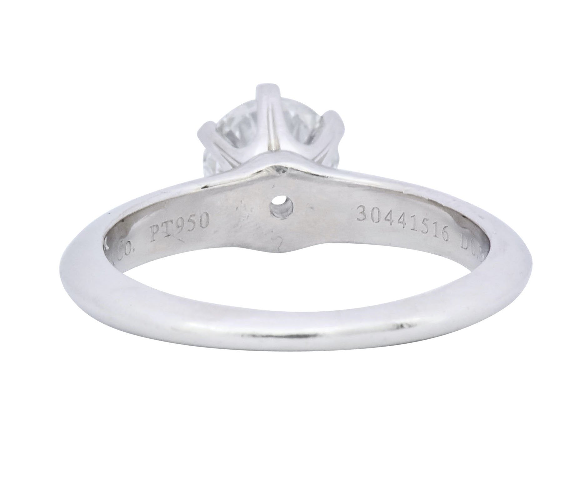 Tiffany & Co. Contemporary 0.81 CTW Diamond Platinum Solitaire Engagement Ring GIA - Wilson's Estate Jewelry
