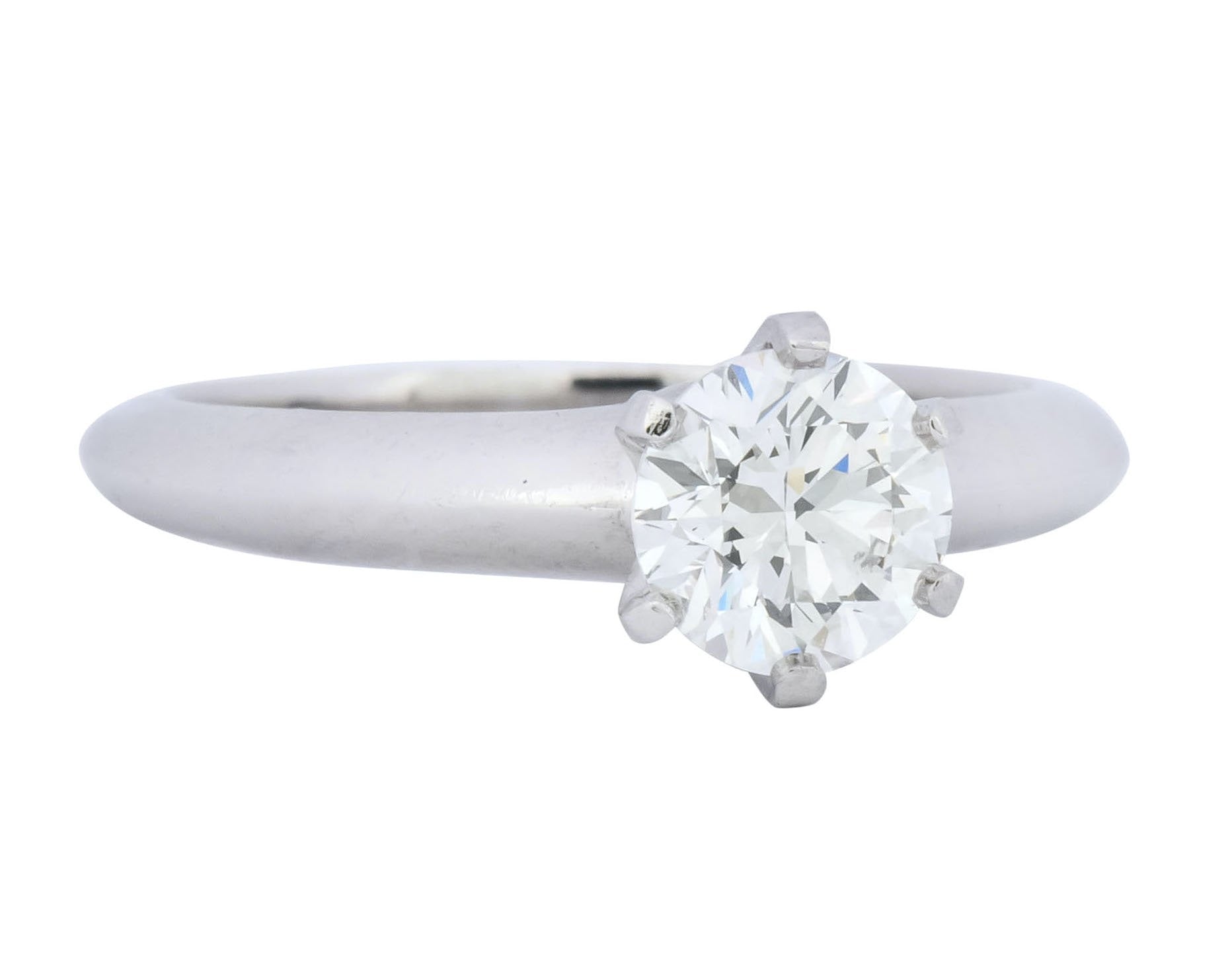 Tiffany & Co. Contemporary 0.81 CTW Diamond Platinum Solitaire Engagement Ring GIA - Wilson's Estate Jewelry