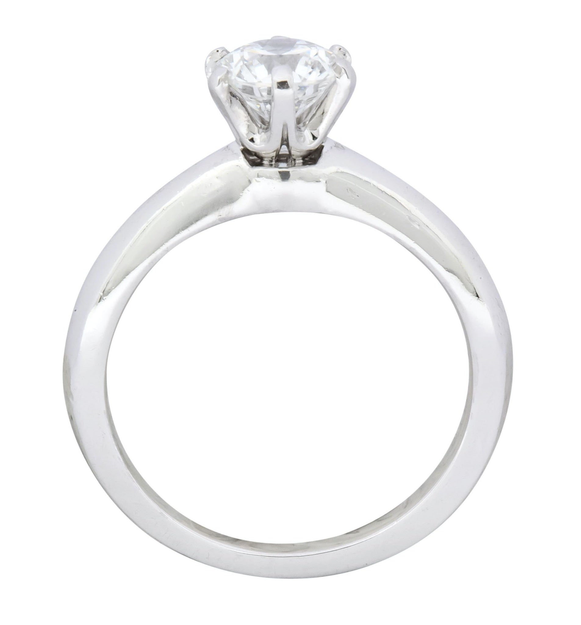 Tiffany & Co. Contemporary 0.81 CTW Diamond Platinum Solitaire Engagement Ring GIA - Wilson's Estate Jewelry