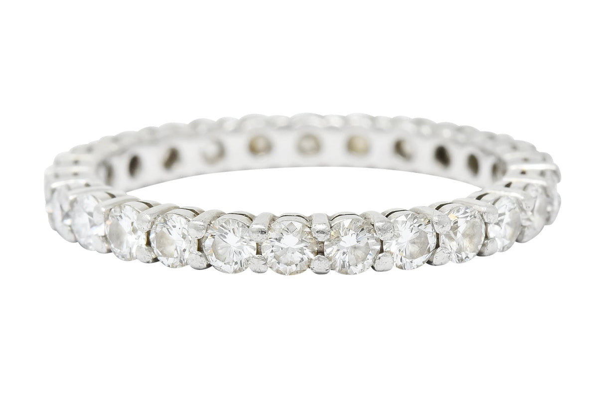 Tiffany & Co. Diamond Platinum Wedding Stacking Eternity Band Ring - Wilson's Estate Jewelry