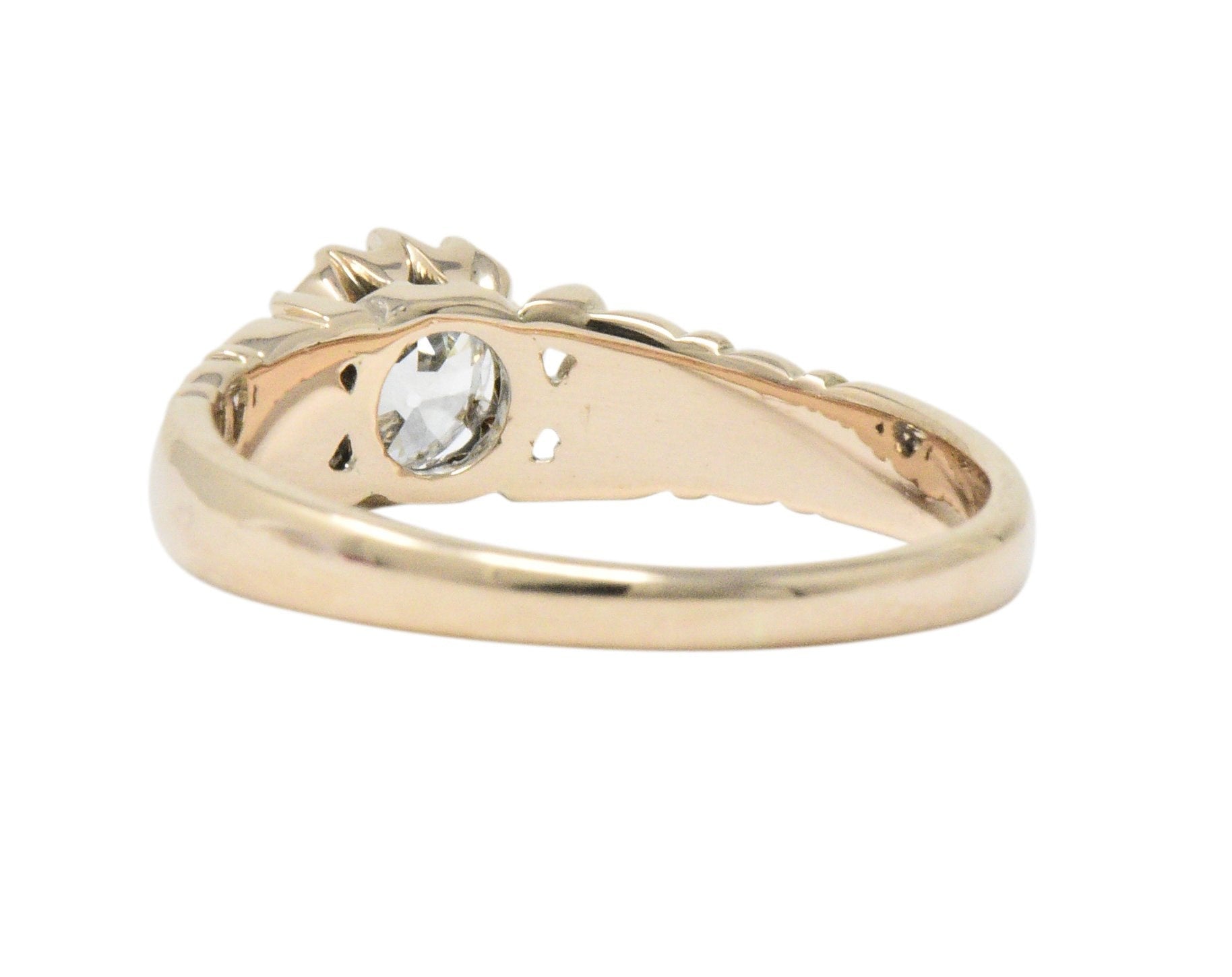 Victorian 0.57 CTW Diamond 14 Karat Rose Gold Engagement Ring GIA Wilson's Estate Jewelry