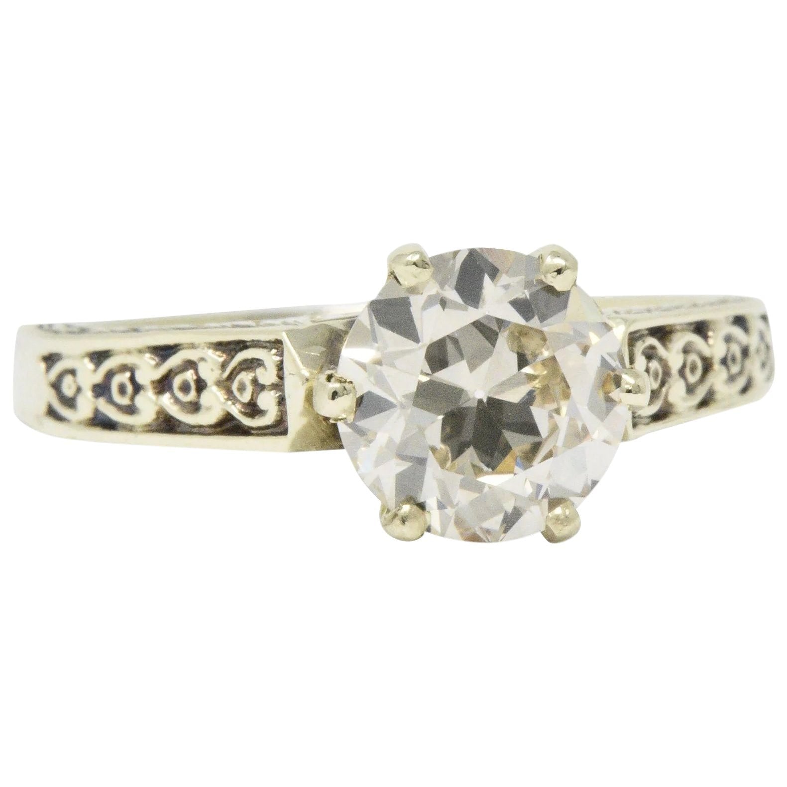 Victorian 1.32 CTW Diamond 14 Karat Gold Solitaire Engagement Ring Wilson's Estate Jewelry