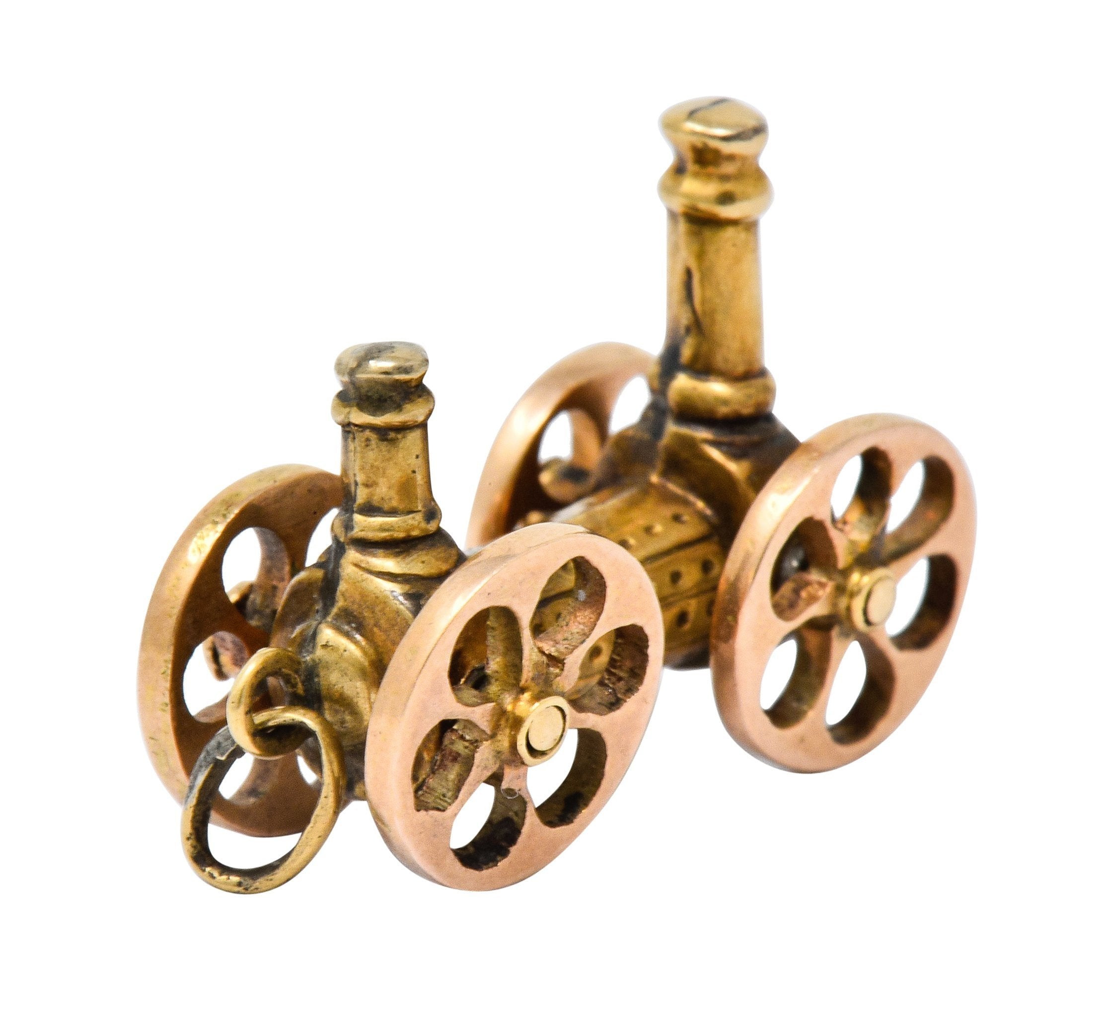 Victorian Articulated 18 Karat Gold Royal George Steam Engine Charm - Wilson's Estate Jewelry