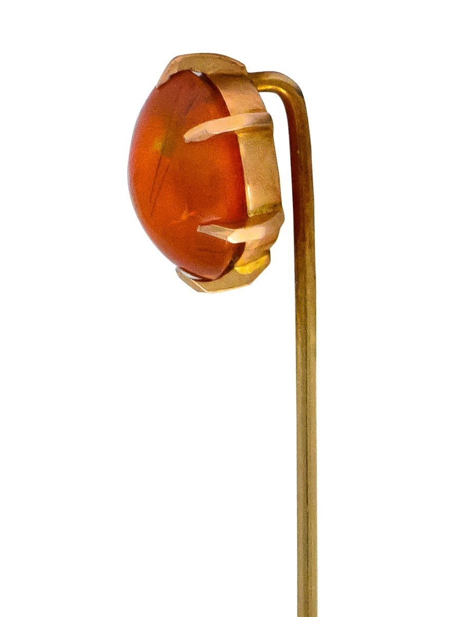 Victorian Fire Opal 14 Karat Rose Gold Stickpin - Wilson's Estate Jewelry