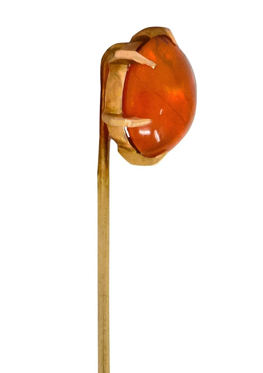 Victorian Fire Opal 14 Karat Rose Gold Stickpin - Wilson's Estate Jewelry