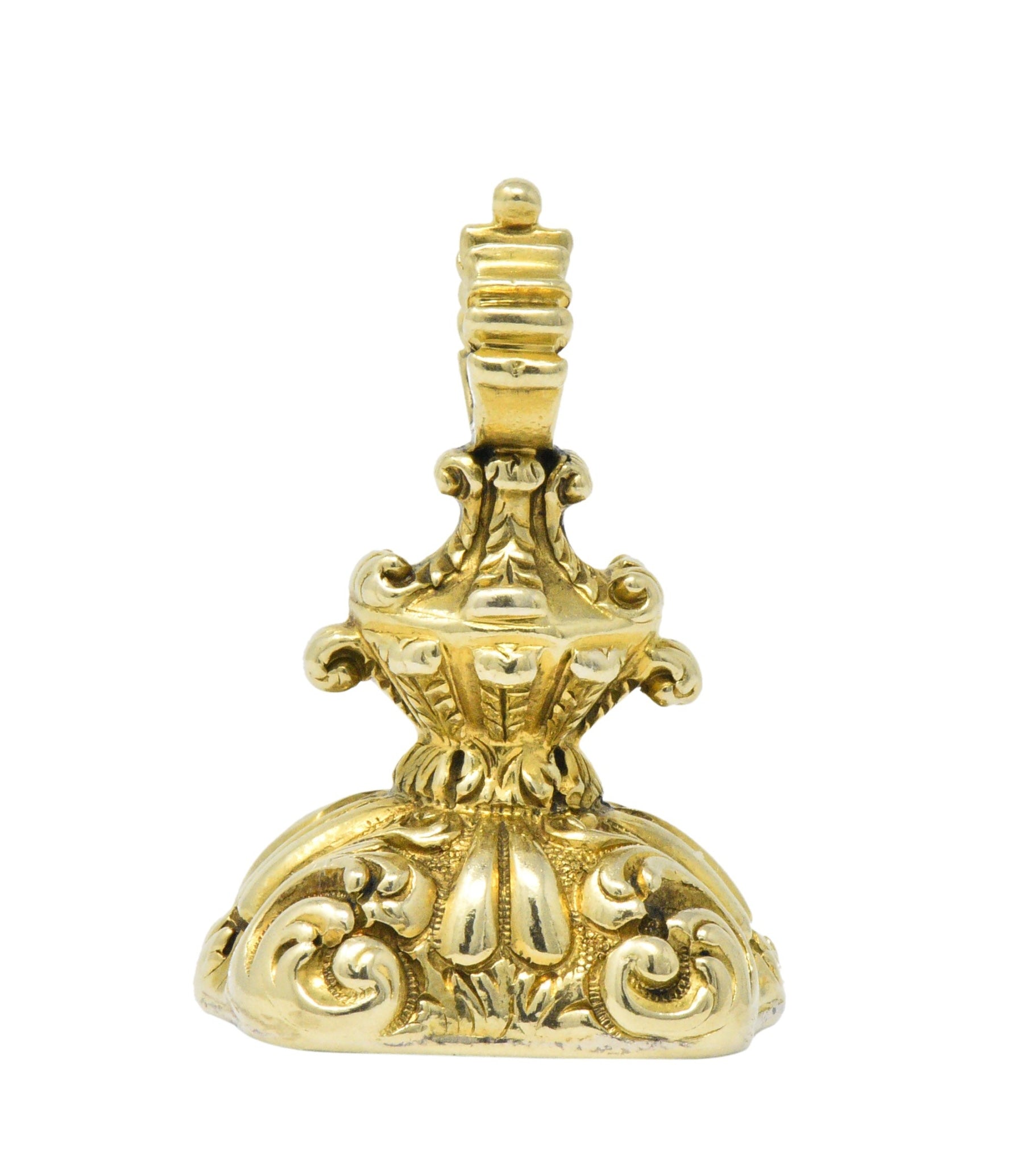 Victorian Stag Carnelian Intaglio 14 Karat Gold Fob/Charm Wilson's Estate Jewelry