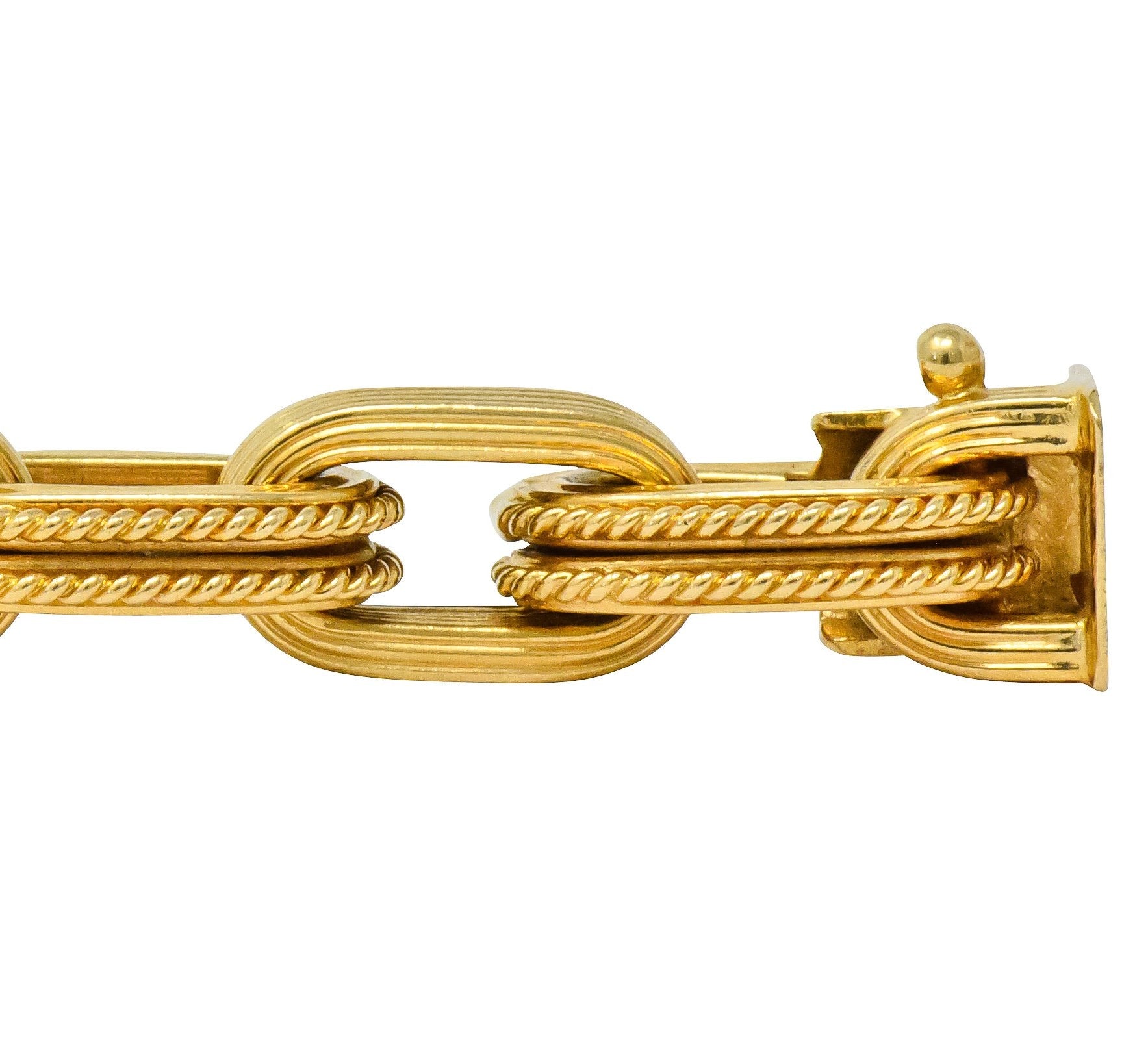 Vintage 18 Karat Gold Elongated Link Bracelet - Wilson's Estate Jewelry