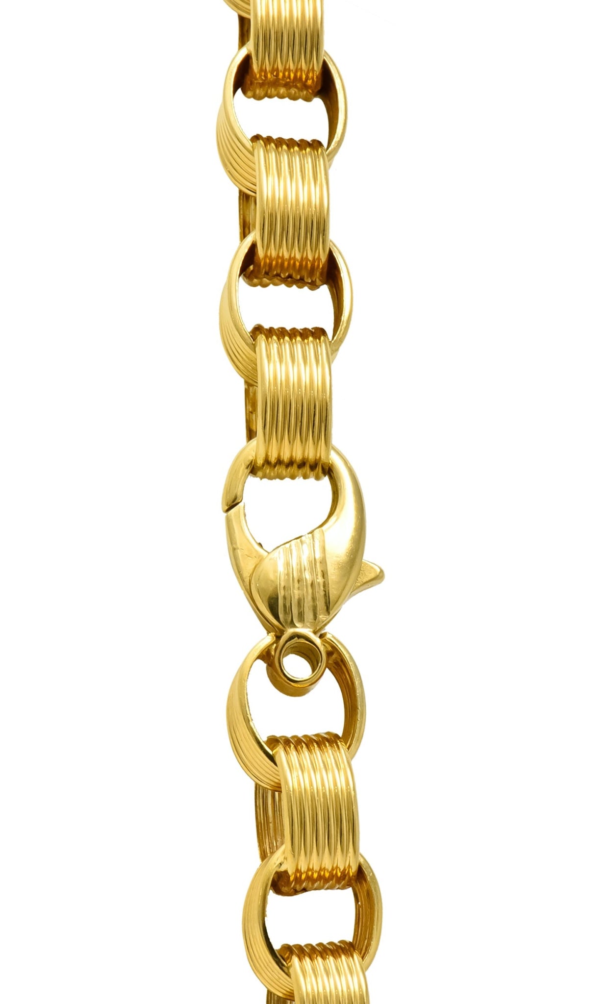 Vintage 1960's 18 Karat Yellow Gold Large Linked Rolo Chain Necklace - Wilson's Estate Jewelry