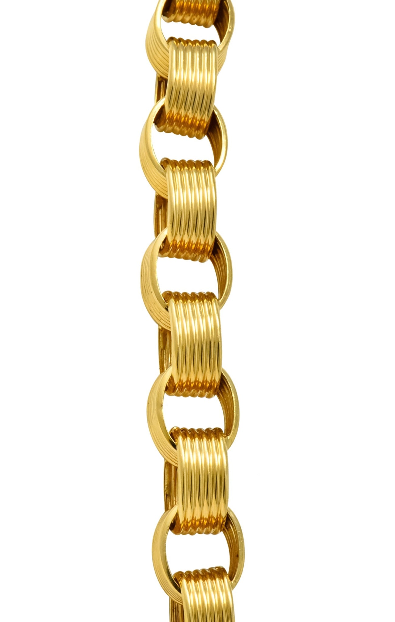 Vintage 1960's 18 Karat Yellow Gold Large Linked Rolo Chain Necklace - Wilson's Estate Jewelry