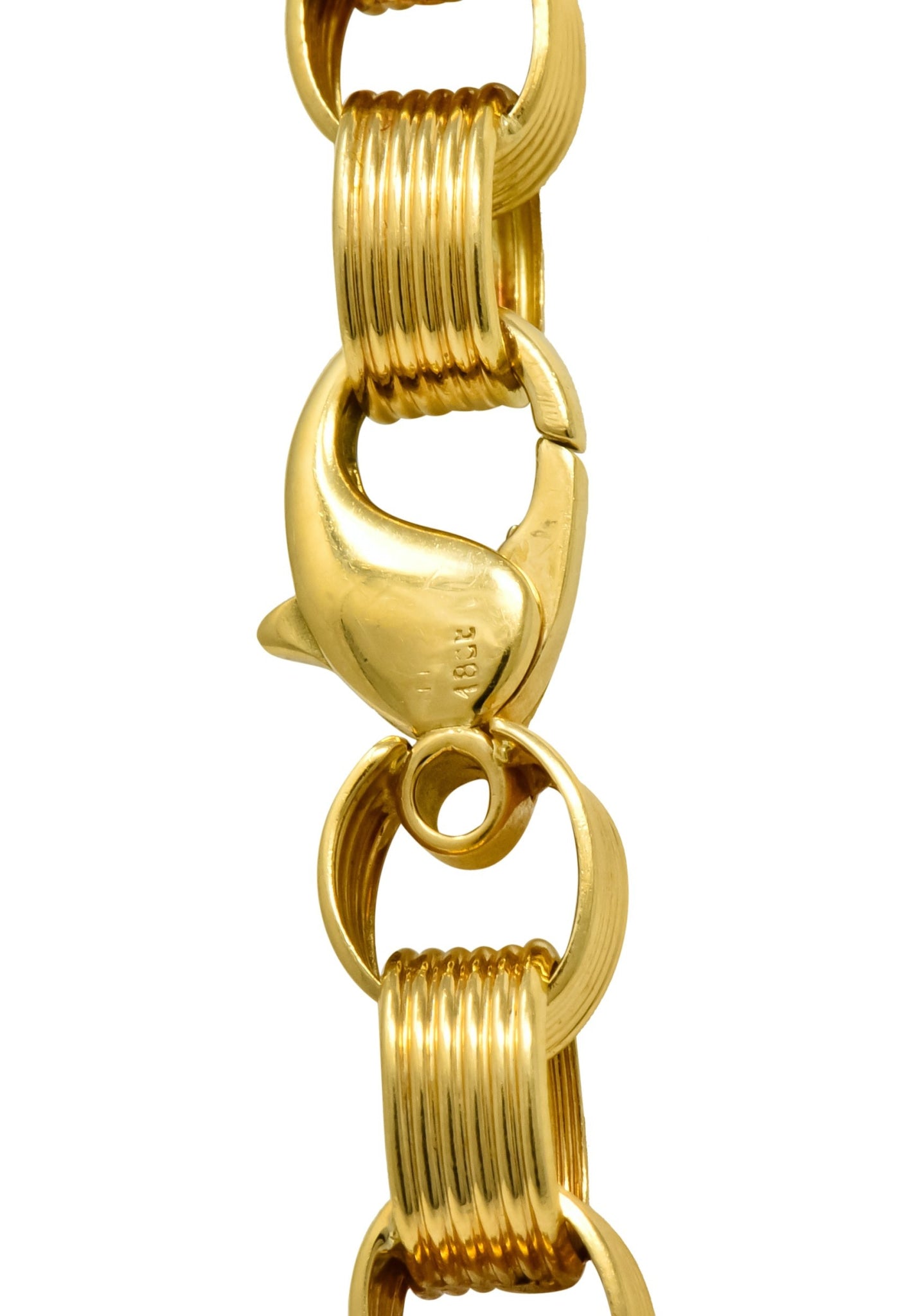 Vintage 1960's 18 Karat Yellow Gold Large Linked Rolo Chain Necklace - Wilson's Estate Jewelry