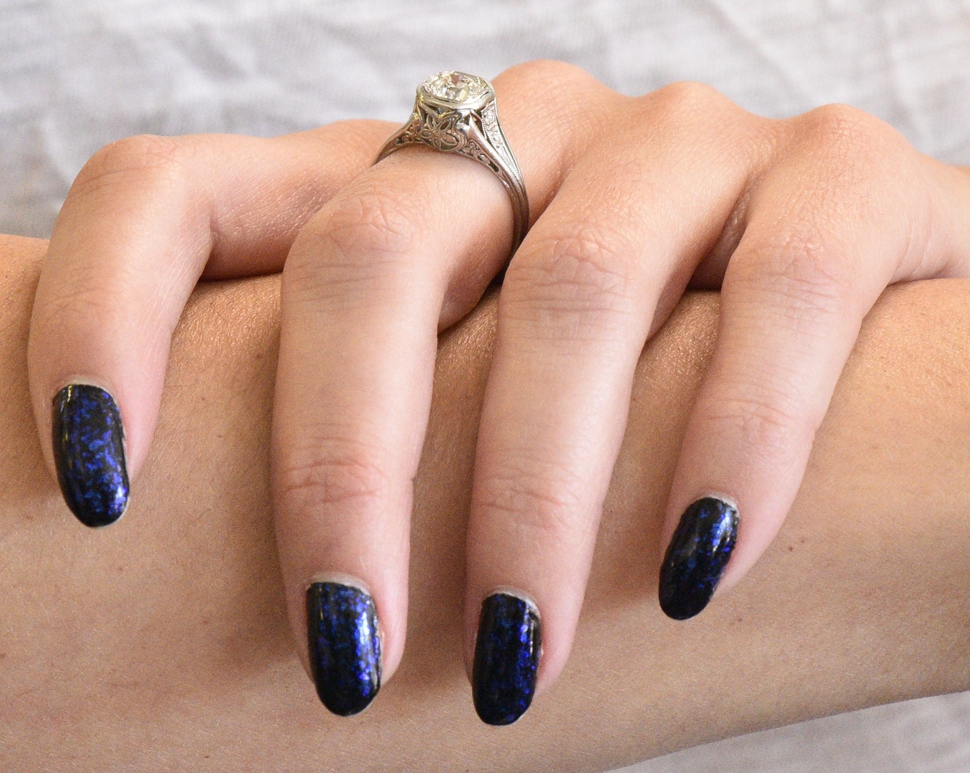 Vintage Art Deco 0.73 CTW Diamond Platinum Engagement Ring Wilson's Estate Jewelry