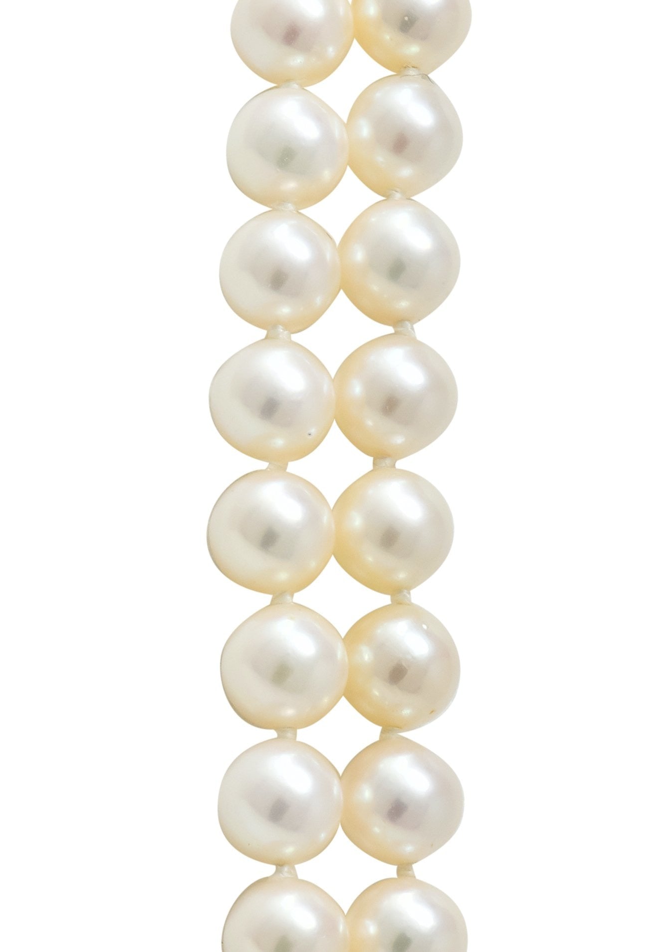 Vintage Tiffany & Co. Cultured Pearl 18 Karat Gold Double Strand Necklace Circa 1990's - Wilson's Estate Jewelry