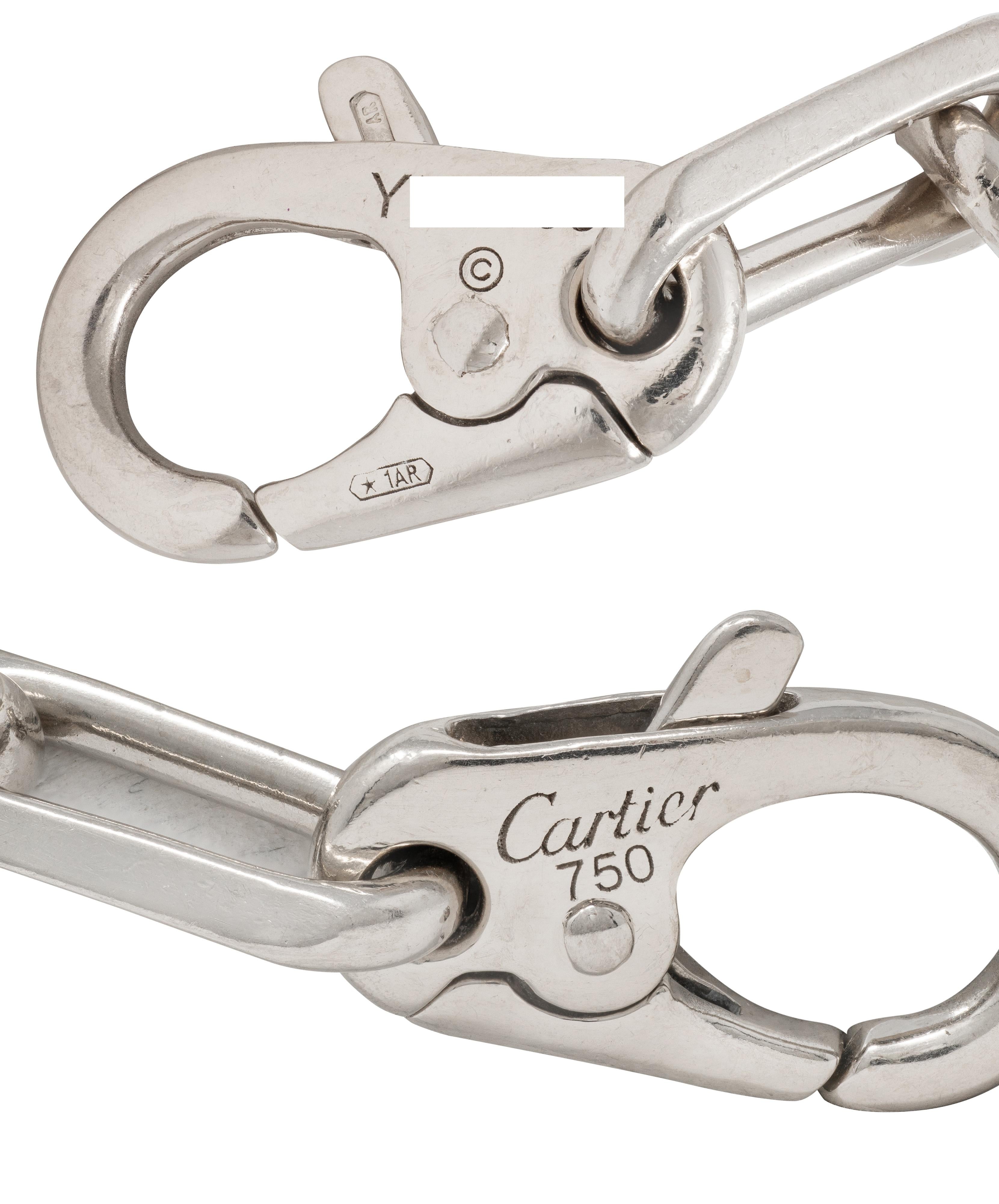 Cartier 2010's 18 Karat White Gold Paperclip Link Unisex Chain Necklace