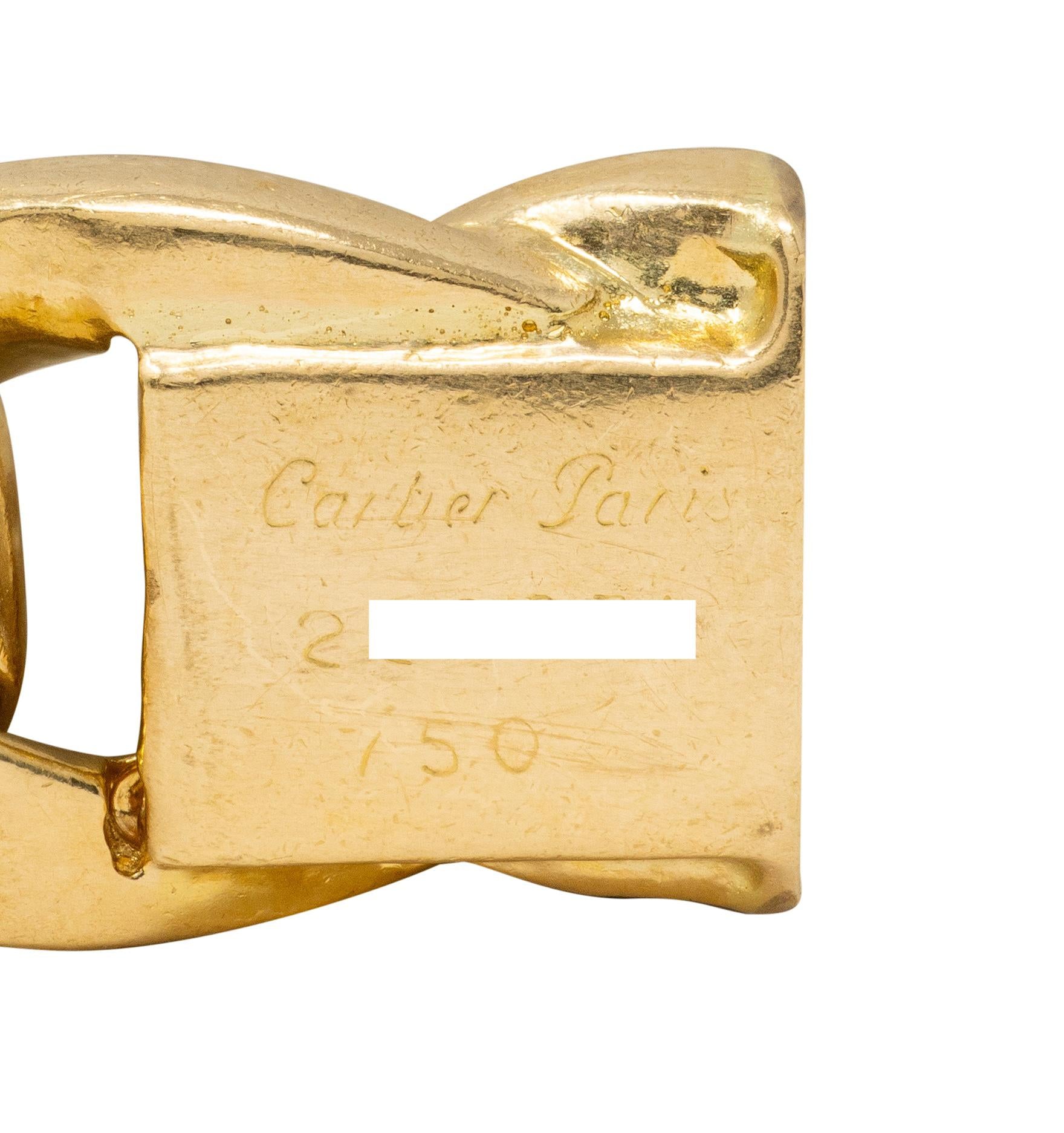 Cartier Paris Georges LEnfant Diamond 18K Gold Vintage Curb Link Unisex Bracelet