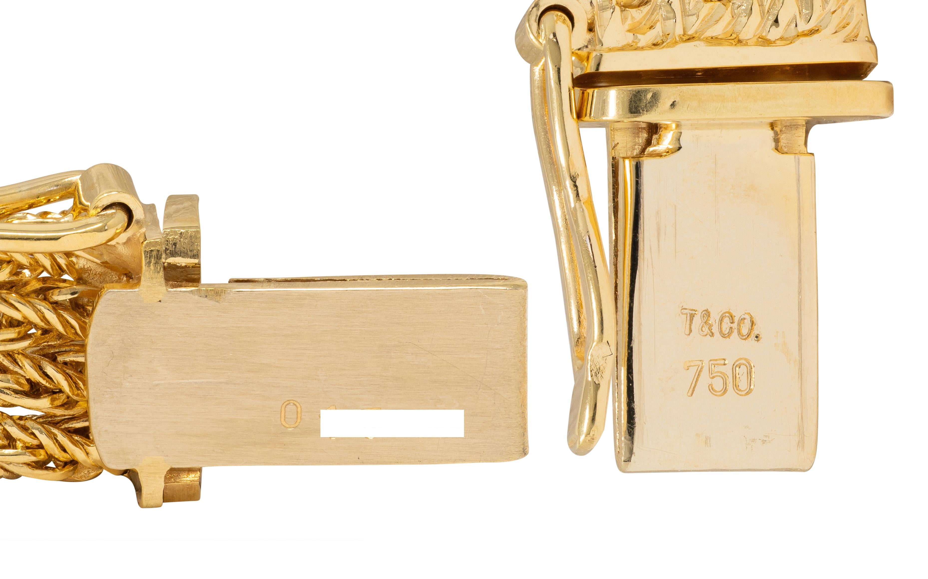 Tiffany & Co. 1990's Diamond 18K Gold Platinum Vintage Swagged Station Necklace