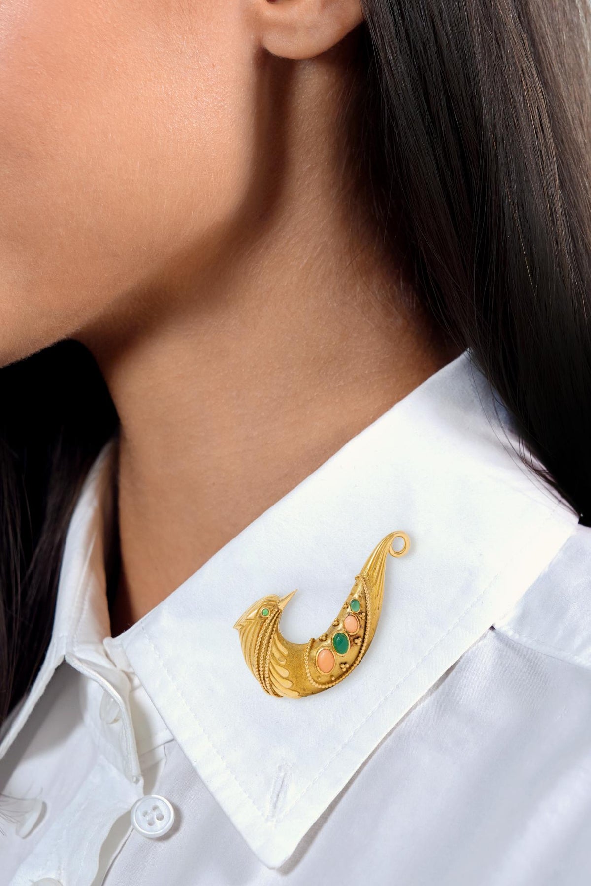 Van Cleef & Arpels Georges L'Enfant 1960 Multi-Gem 18K Gold Vintage Bird Brooch