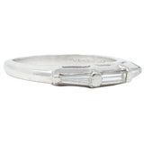 Mid-Century 0.30 CTW Baguette Diamond Platinum Vintage Stacking Band Ring