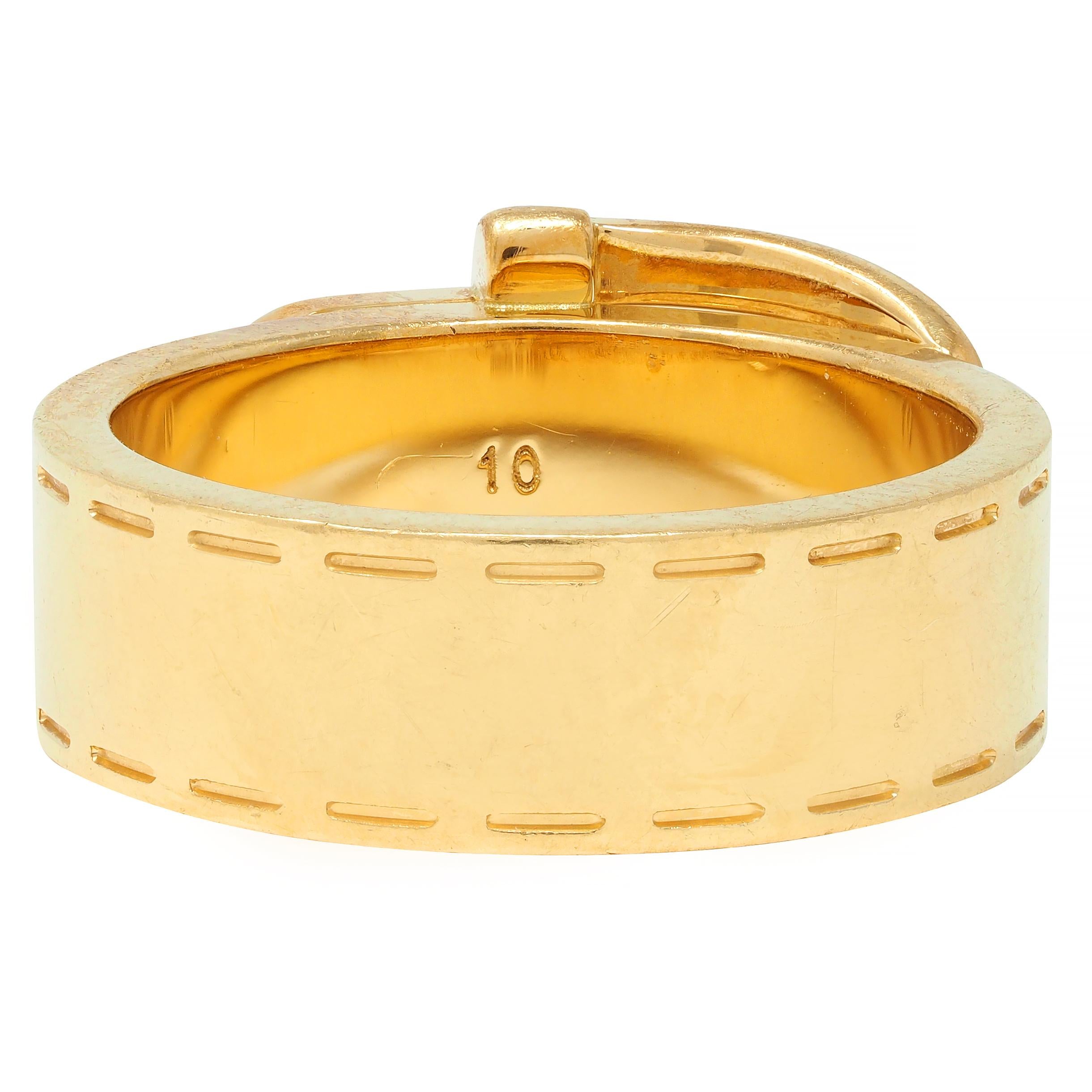 Gucci Contemporary 18 Karat Yellow Gold Belt Buckle Band Ring