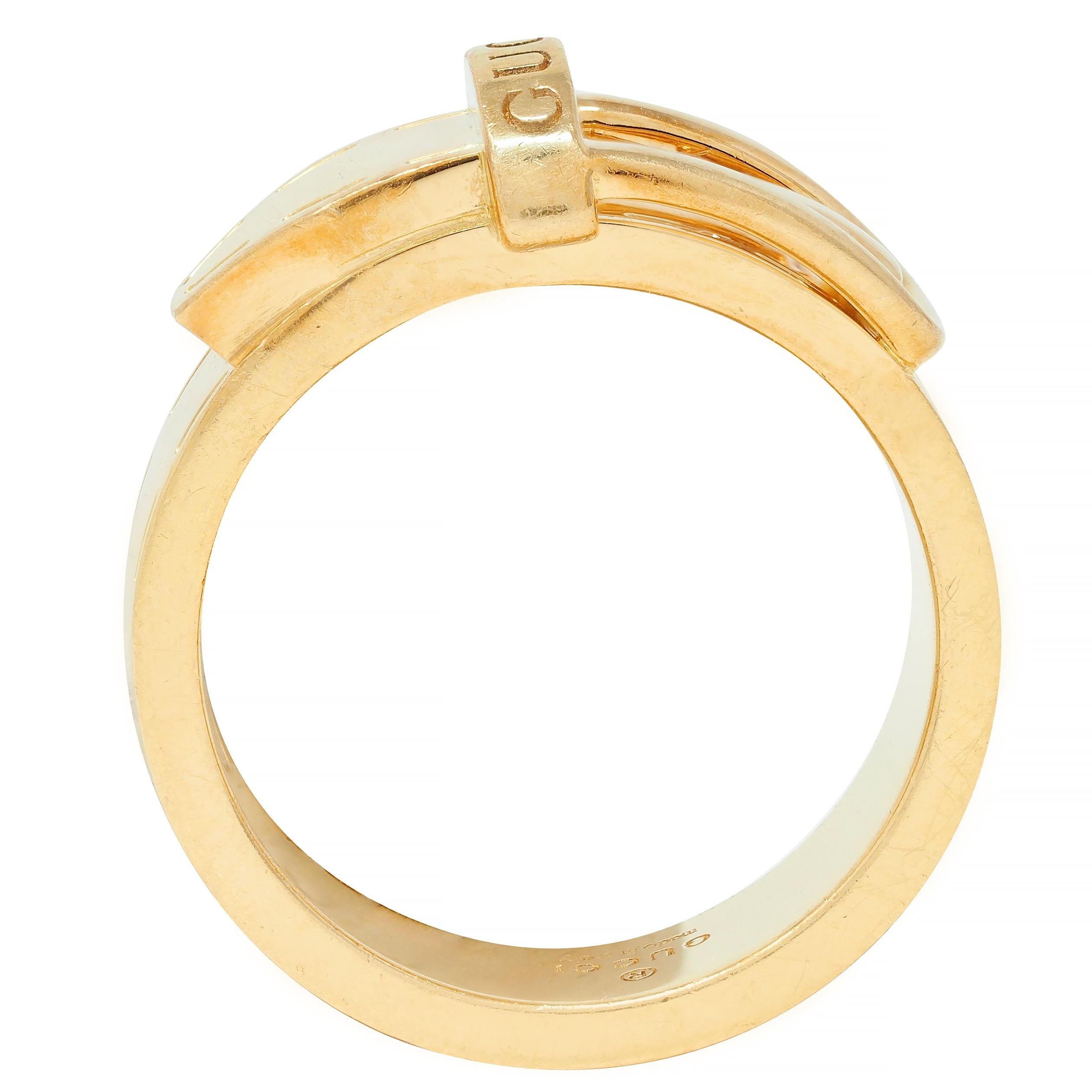 Gucci Contemporary 18 Karat Yellow Gold Belt Buckle Band Ring