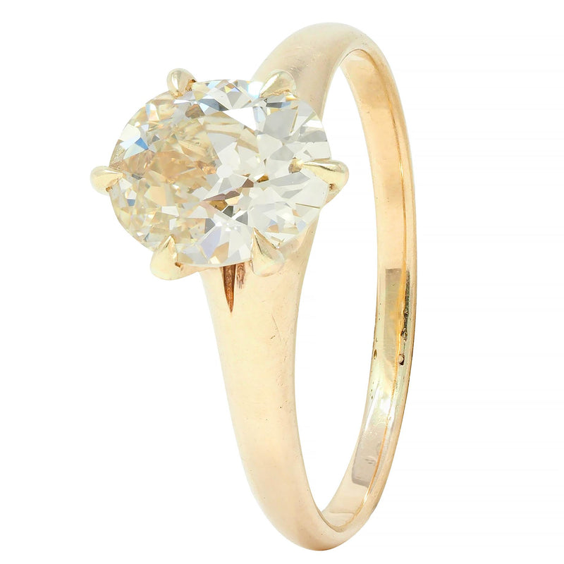 Victorian 1.41 CTW Old Mine Cut Diamond 14 Karat Gold Solitaire Engagement Ring