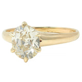 Victorian 1.41 CTW Old Mine Cut Diamond 14 Karat Gold Solitaire Engagement Ring