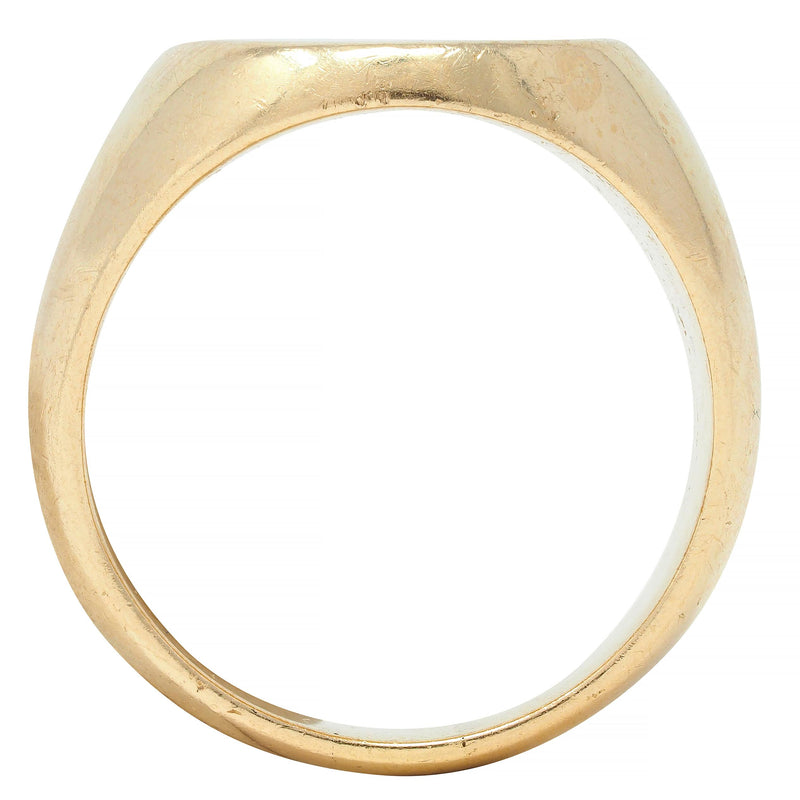 Tiffany & Co. 1970's 14 Karat Yellow Gold TED Unisex Vintage Signet Ring