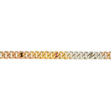 Victorian Multi-Gem Silver 14K Two-Tone Gold Navantra Antique Curb Link Bracelet