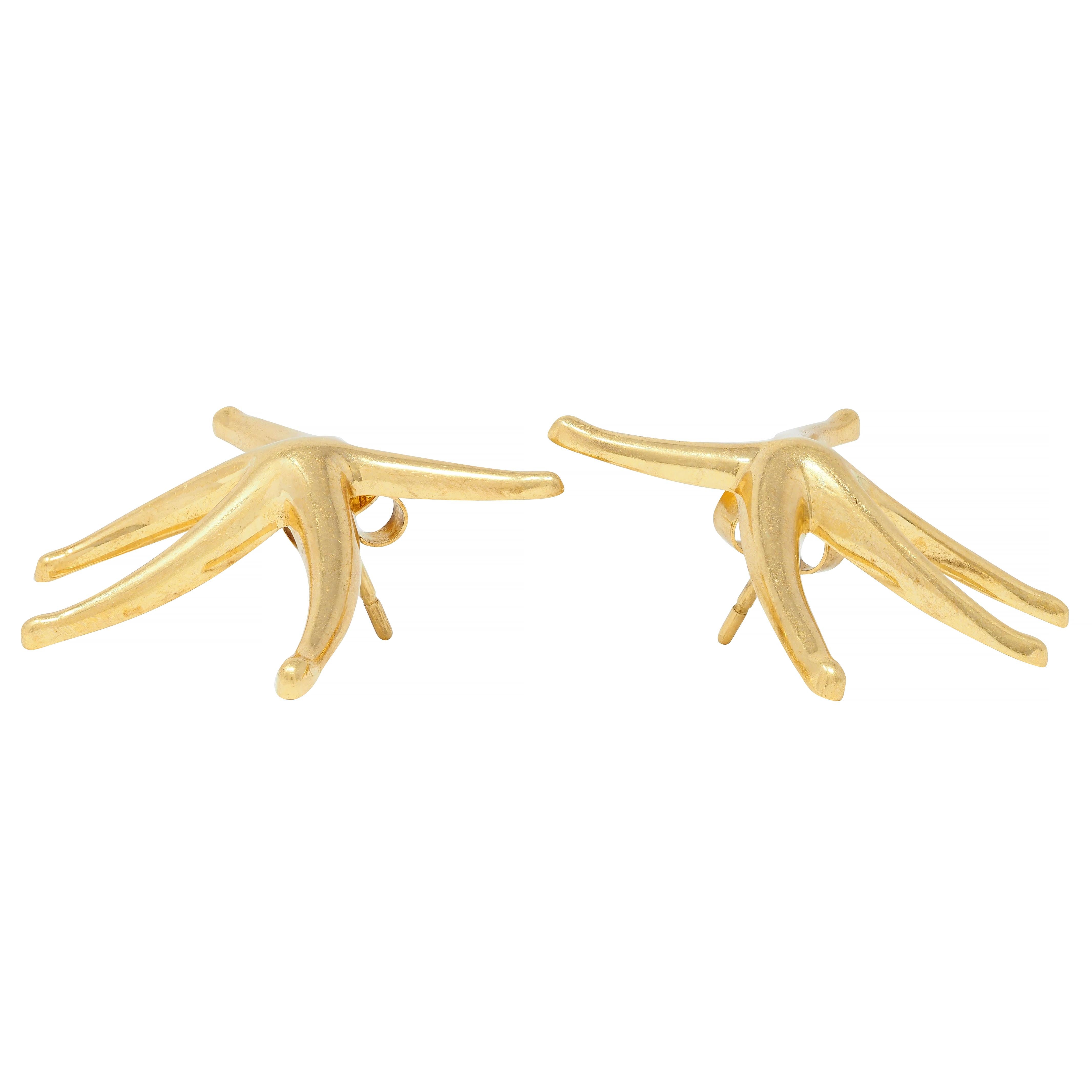 Elsa Peretti Tiffany & Co. 18 Karat Yellow Gold Vintage Starfish Earrings