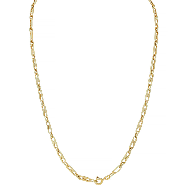 1990's 14 Karat Yellow Gold Vintage Fancy Paperclip Chain Link Unisex Necklace