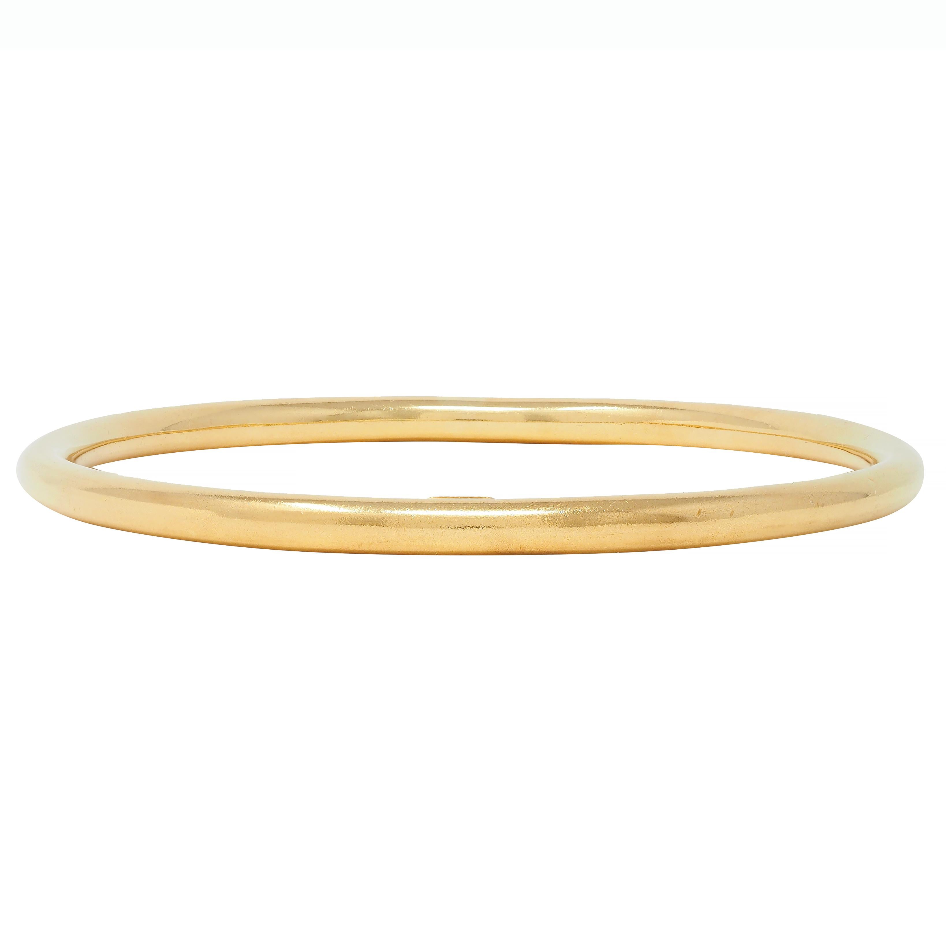 Tiffany & Co. 1990's 18 Karat Yellow Gold Vintage Oval Bangle Bracelet