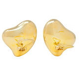 Elsa Peretti Tiffany & Co. 1980 18 Karat Yellow Gold Vintage Full Heart Earrings