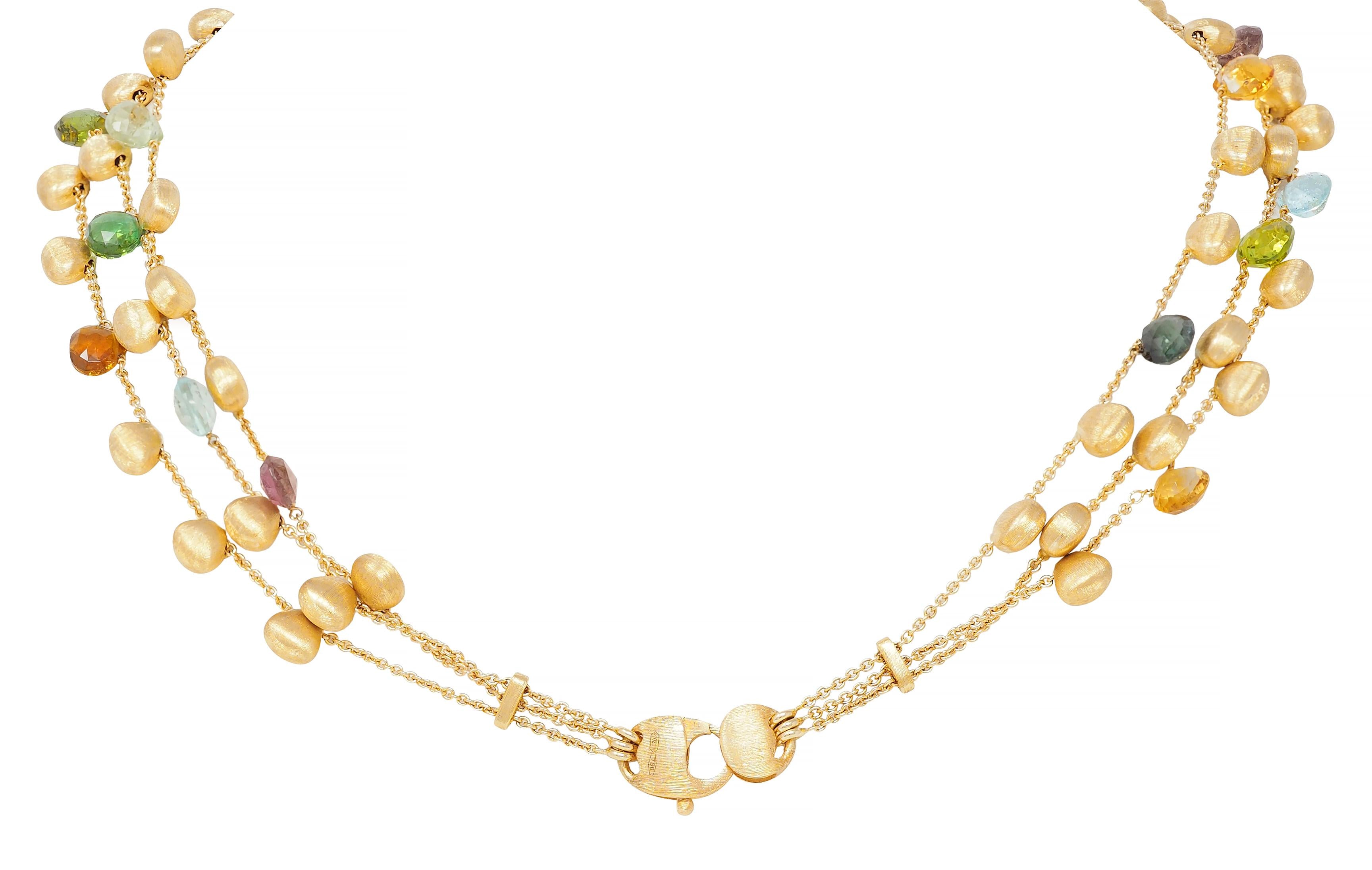 Marco Bicego Contemporary Multi-Gem 18K Gold Paradise Multi-Strand Necklace