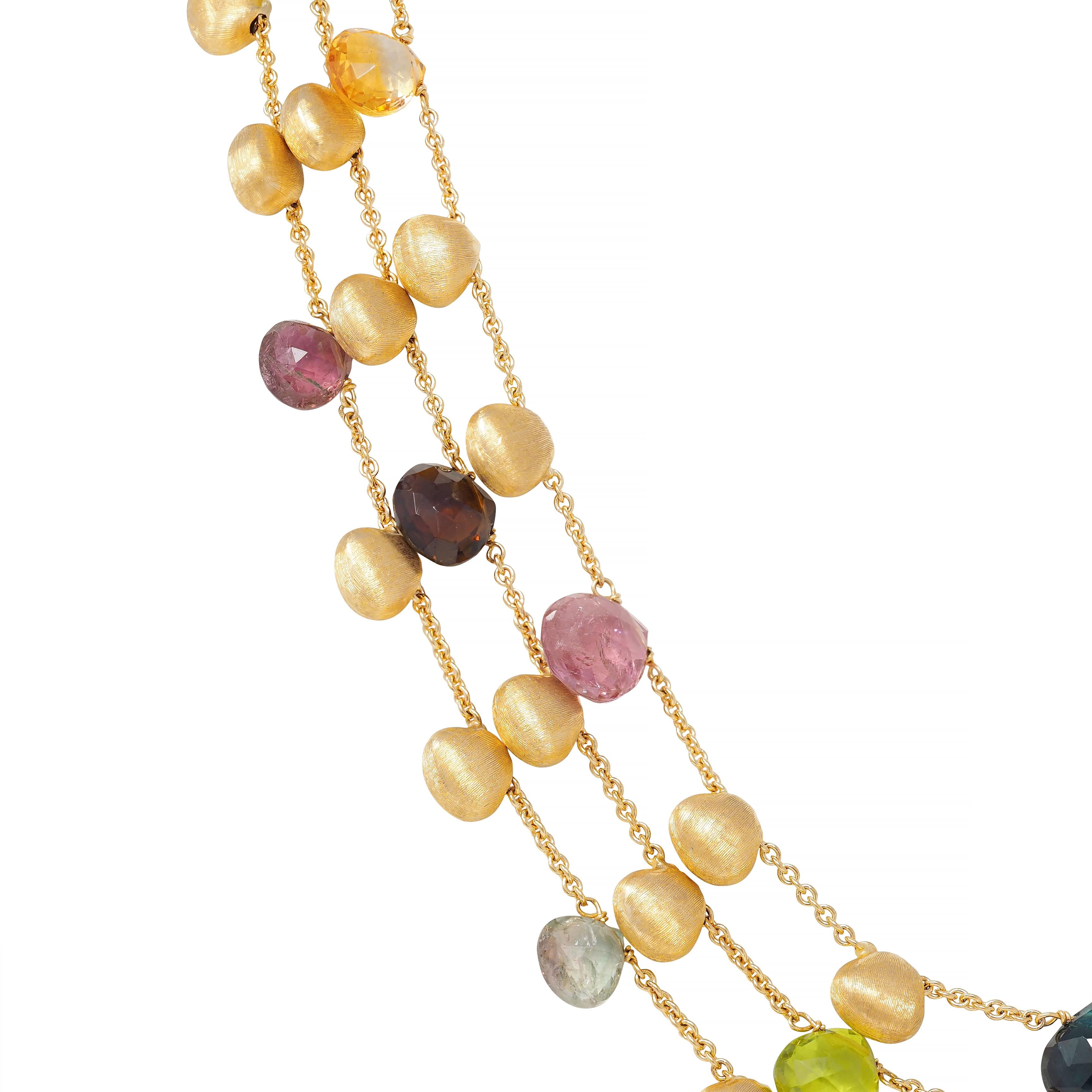 Marco Bicego Contemporary Multi-Gem 18K Gold Paradise Multi-Strand Necklace