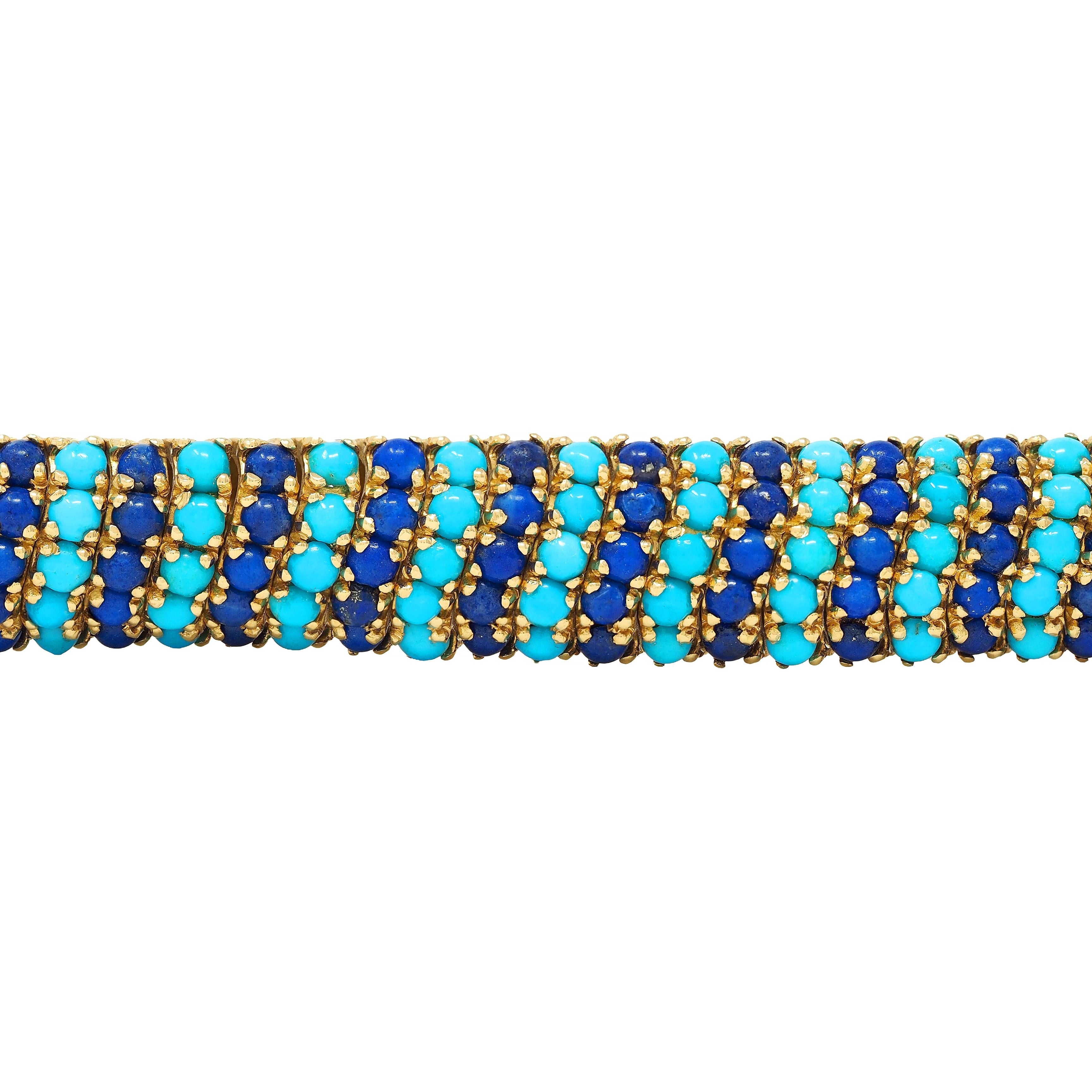 Pomellato Lapis Lazuli Turquoise 18 Karat Yellow Gold Vintage Bracelet