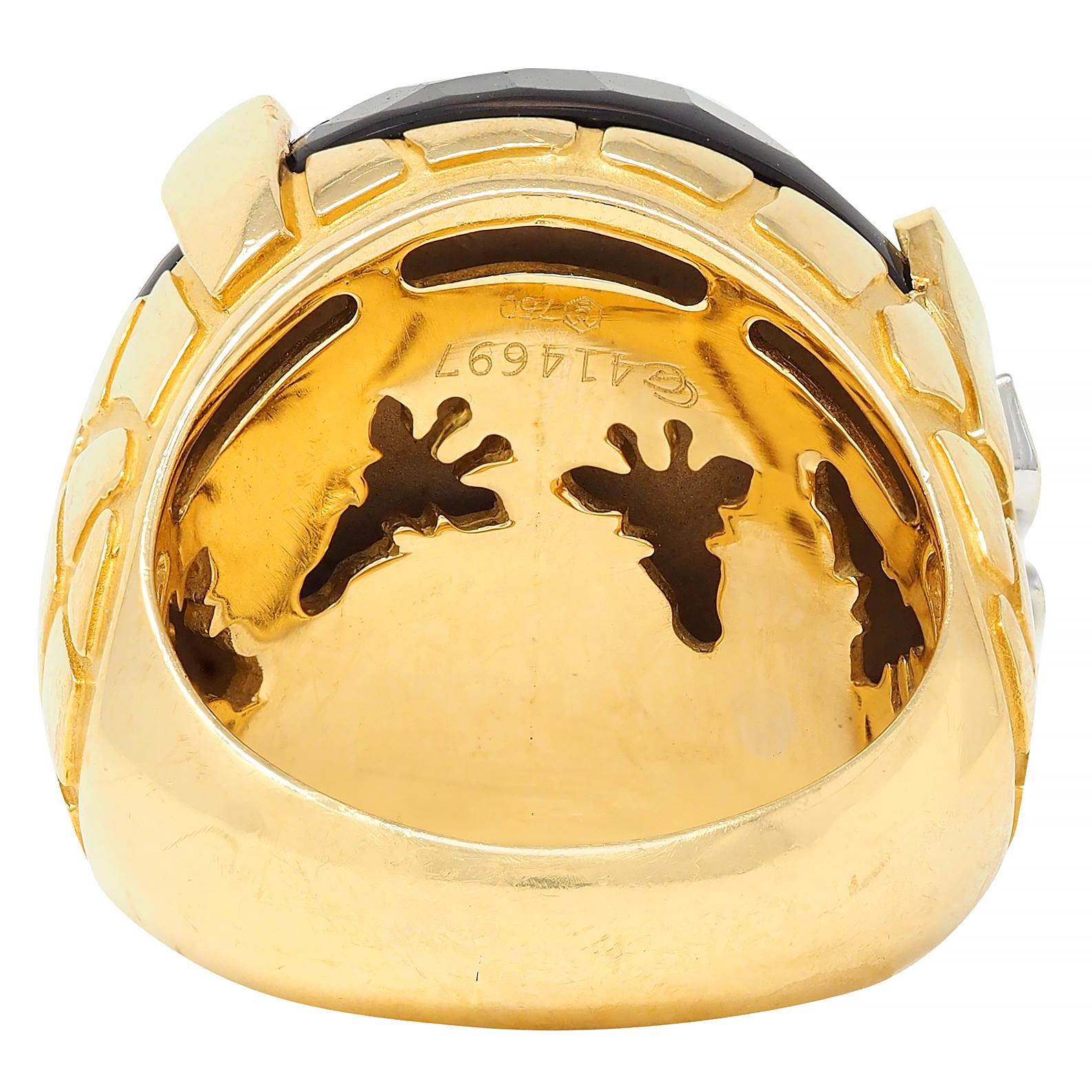 Carrera y Carrera Diamond Smoky Quartz 18 Karat Two-Tone Gold Giraffe Ring