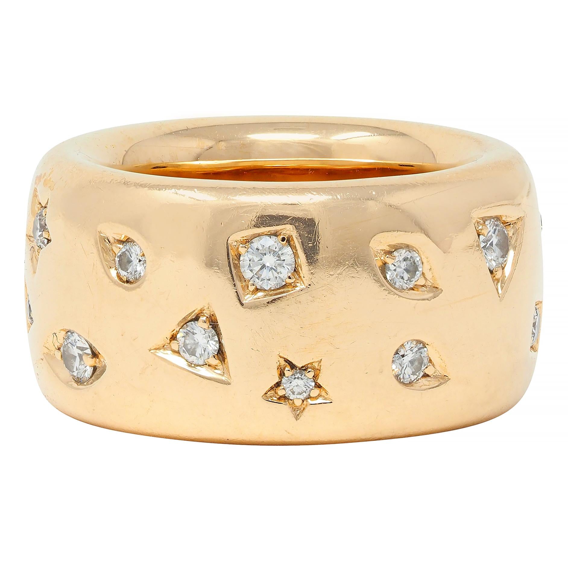 Pomellato Diamond 18 Karat Gold Contemporary Iconica Puffy Band Ring