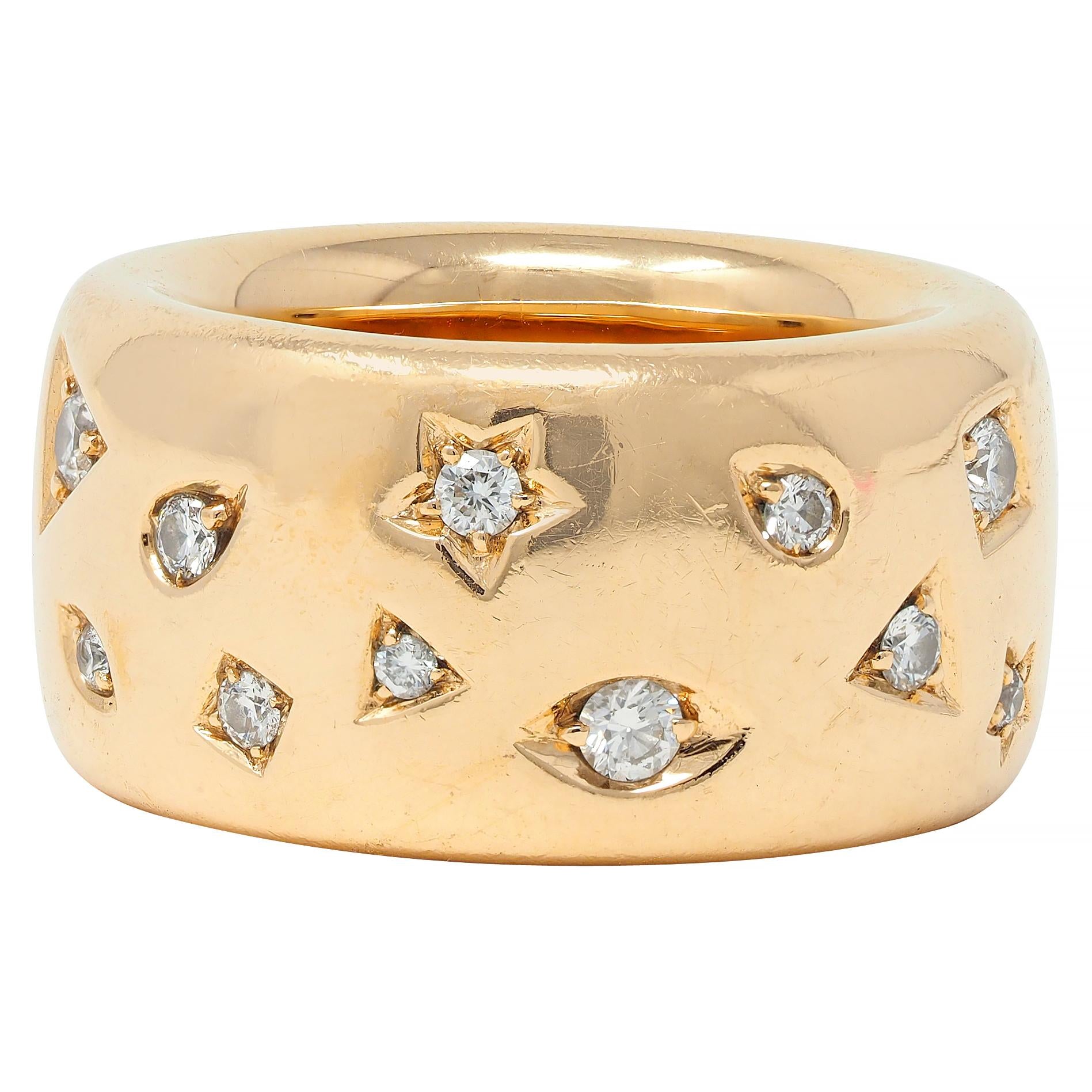 Pomellato Diamond 18 Karat Gold Contemporary Iconica Puffy Band Ring