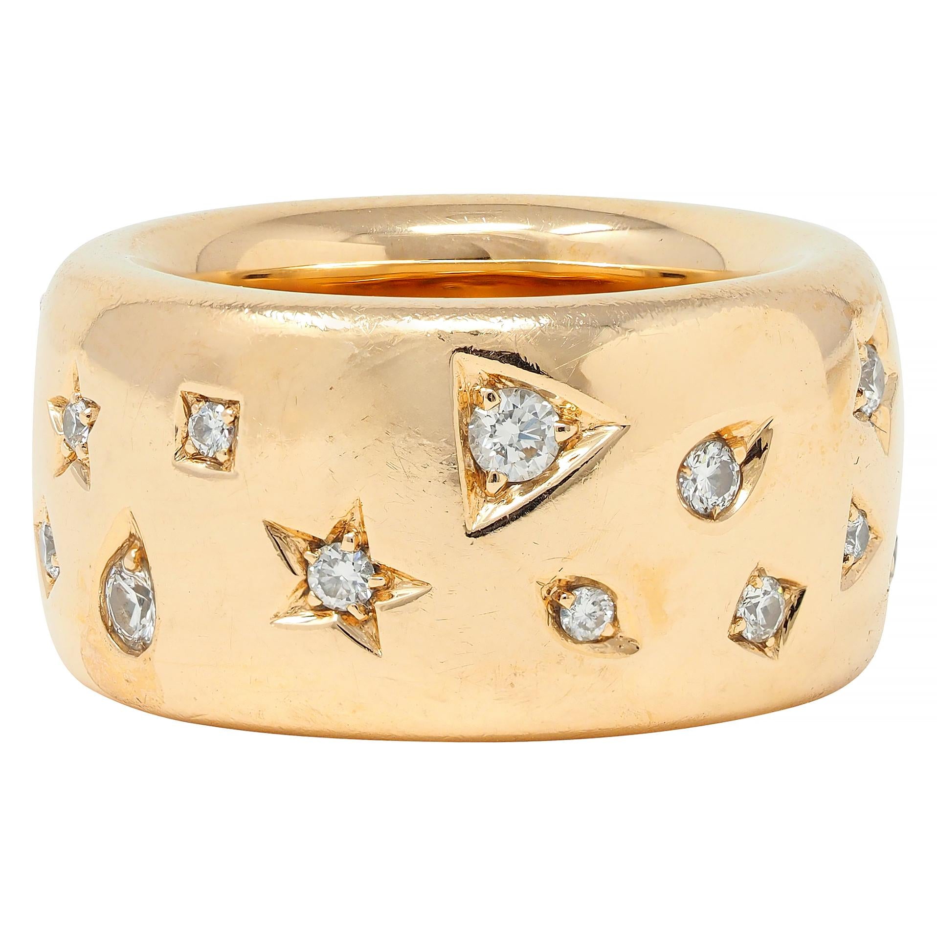 Pomellato Diamond 18 Karat Gold Contemporary Iconica Puffy Band Ring