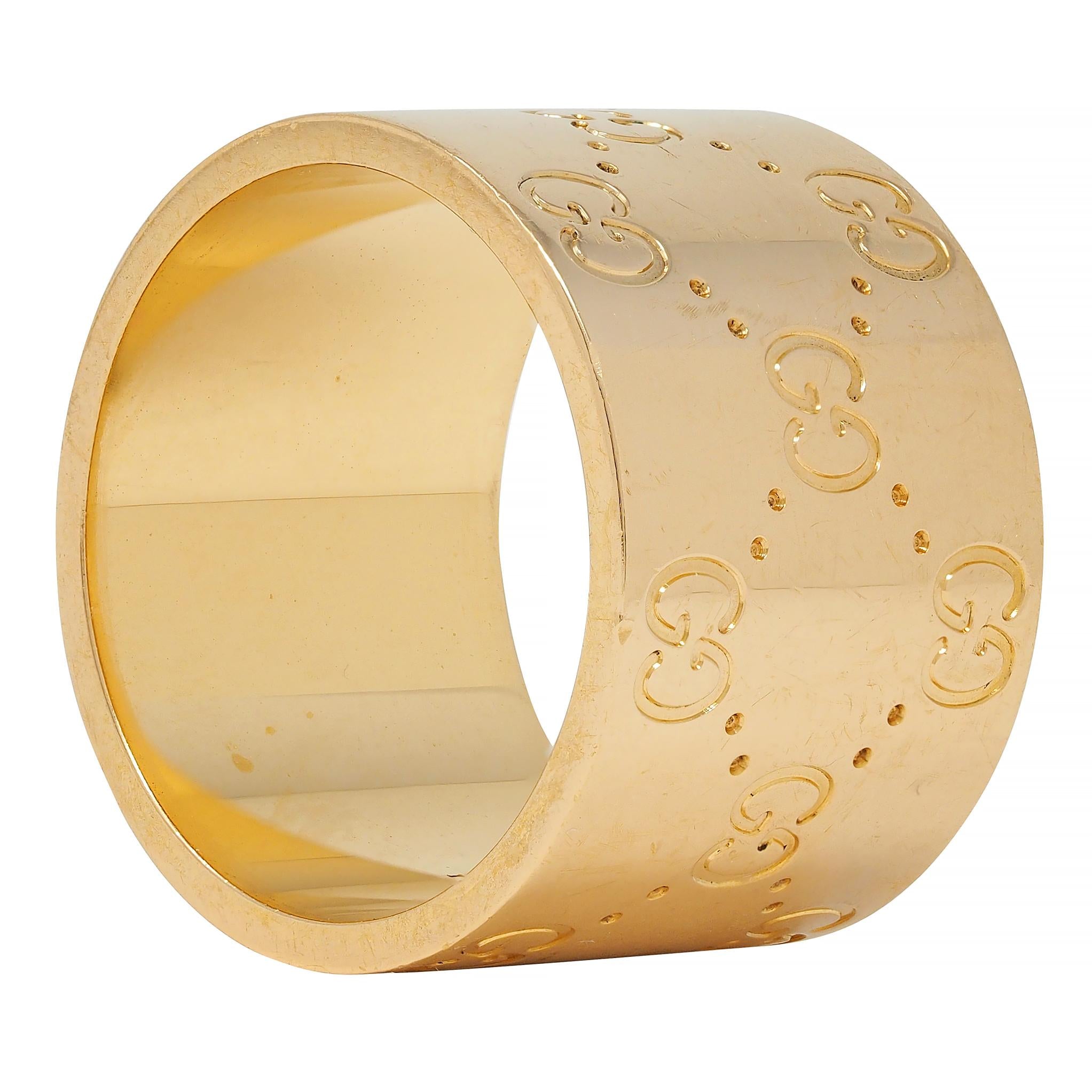 Gucci Contemporary 18 Karat Yellow Gold Icon Wide Band Ring