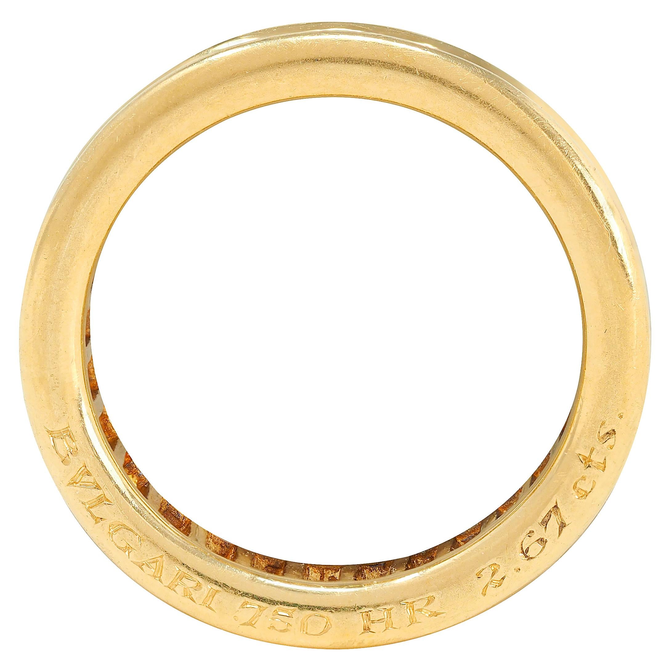 Bulgari 1980's Yellow Sapphire 18K Yellow Gold Vintage Eternity Band Ring