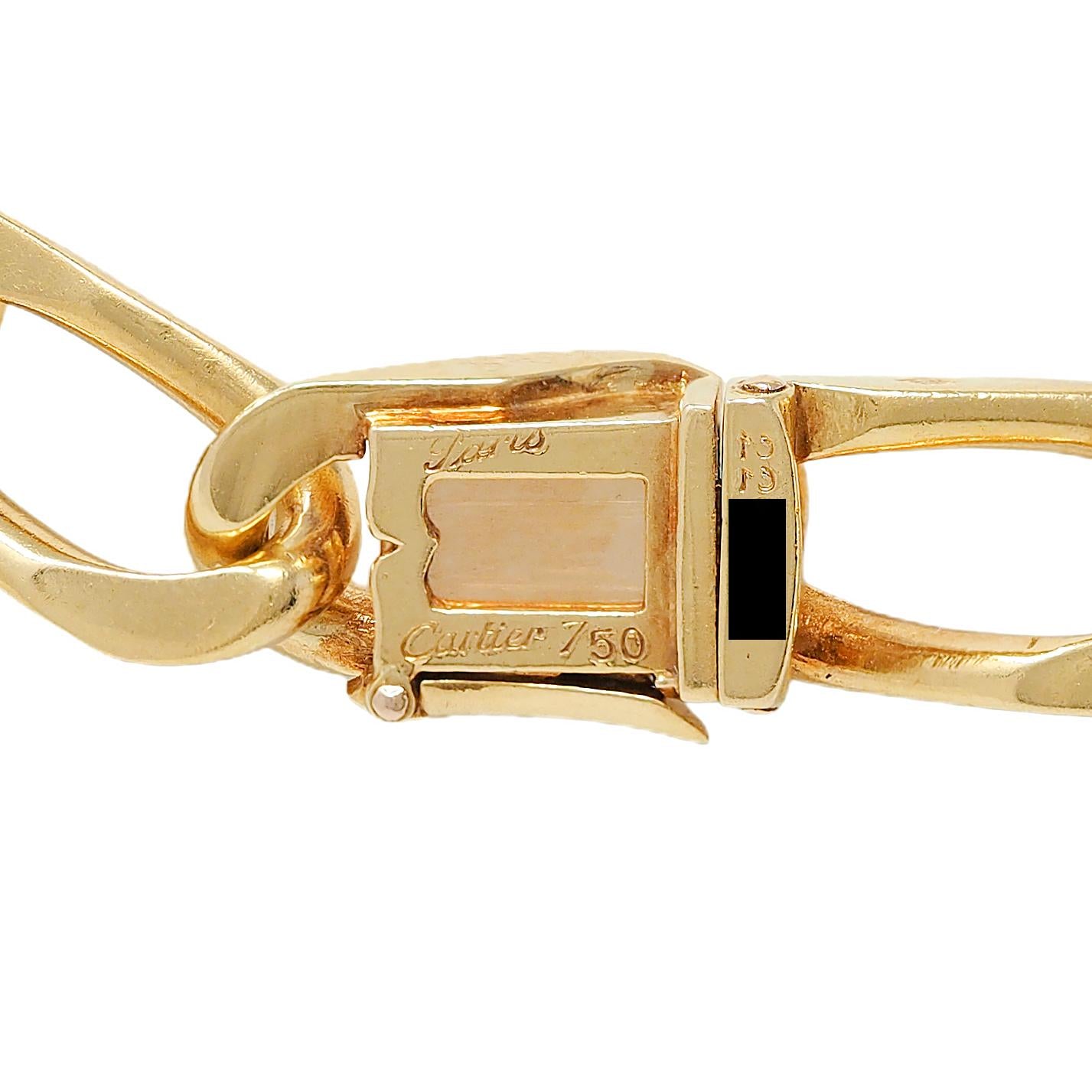 Cartier Paris 1960's Emerald Diamond 18K Yellow Gold Vintage Station Necklace