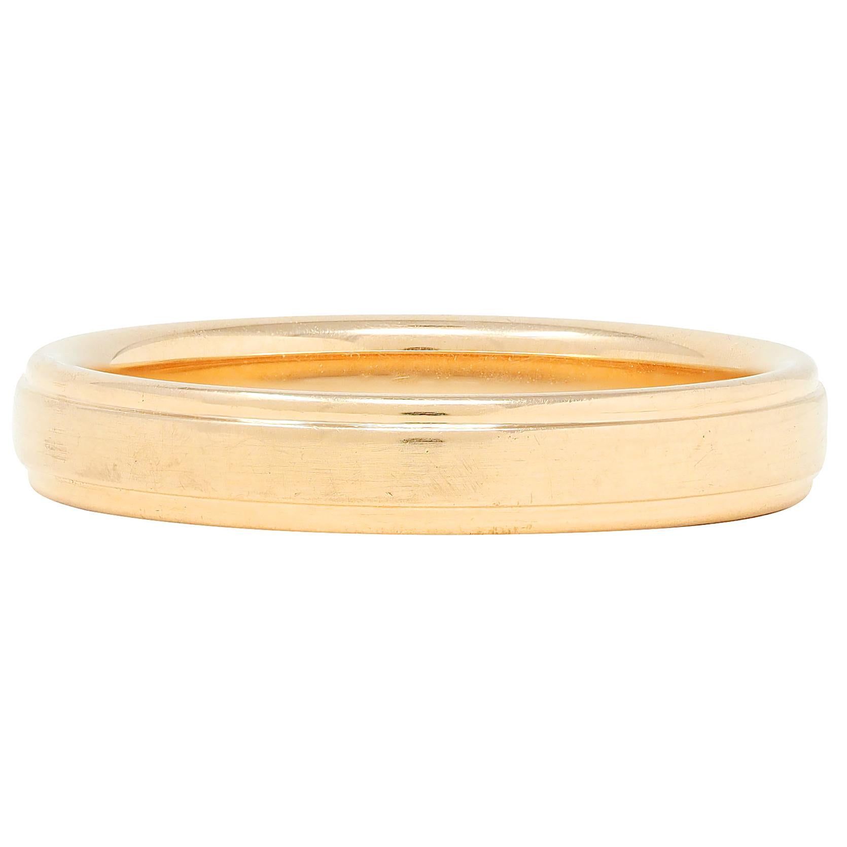Tiffany & Co. 1990's 18 Karat Yellow Gold Vintage Logo Wedding Band Ring